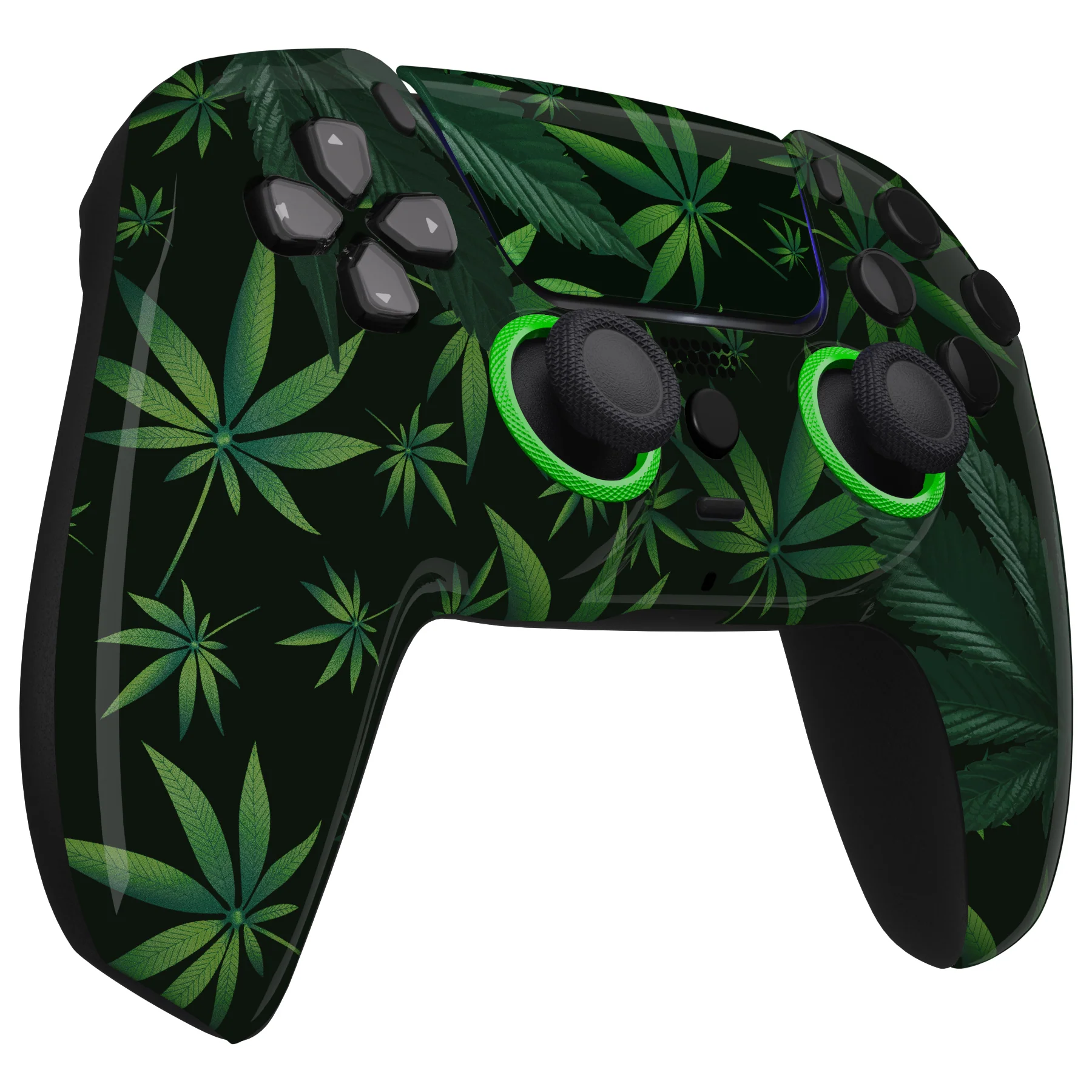 eXtremeRate LUNA Redesigned Replacement Front Shell with Touchpad Compatible with PS5 Controller BDM-010/020/030/040/050 - Green Weeds - Image 6