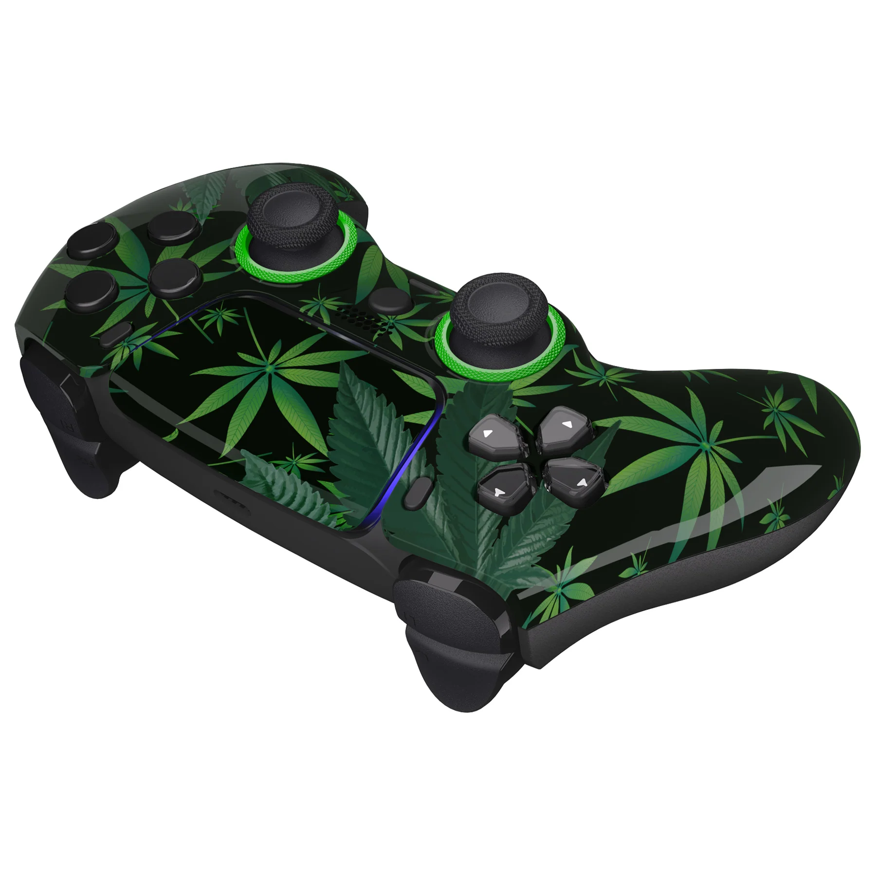 eXtremeRate LUNA Redesigned Replacement Front Shell with Touchpad Compatible with PS5 Controller BDM-010/020/030/040/050 - Green Weeds - Image 8
