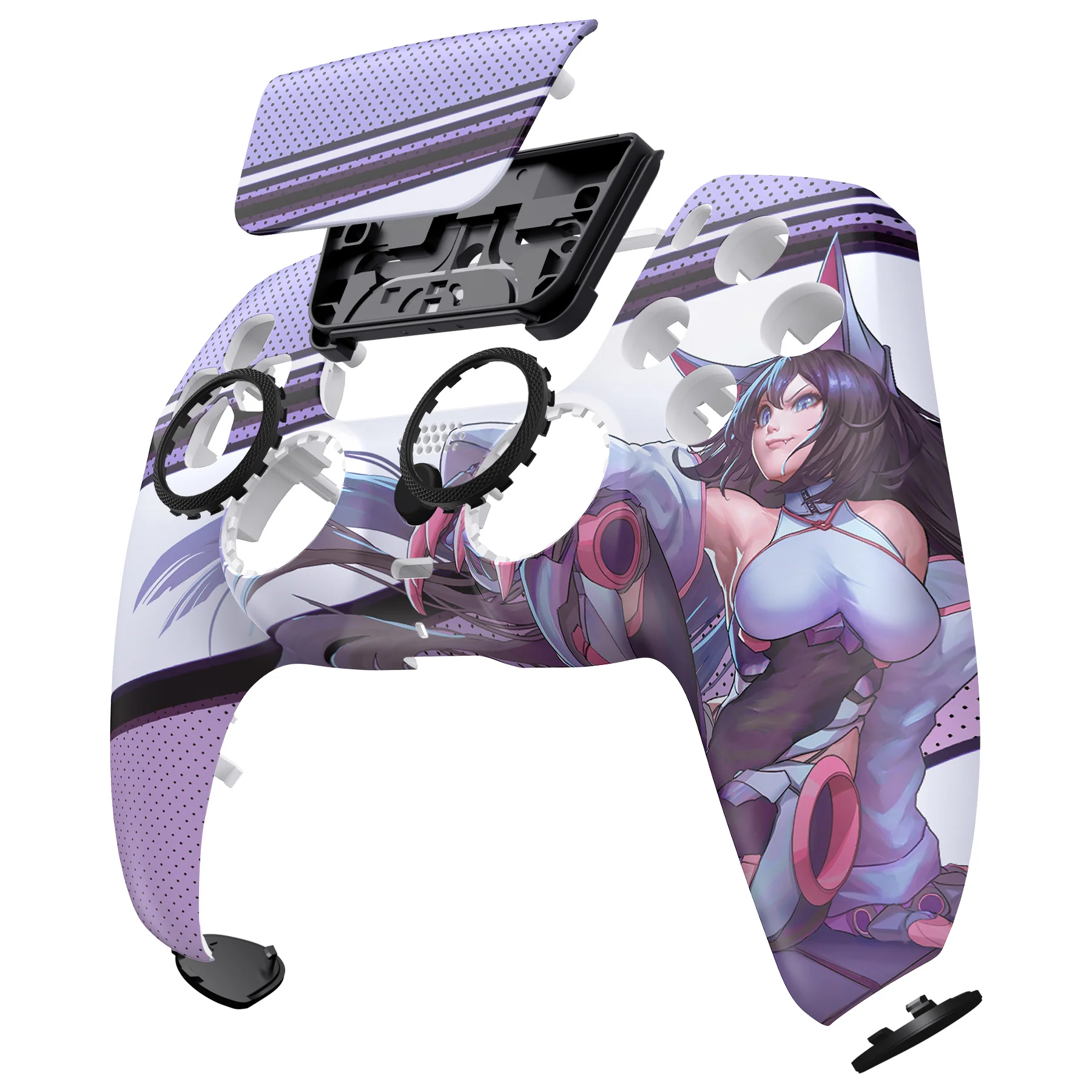 eXtremeRate LUNA Redesigned Replacement Front Shell with Touchpad Compatible with PS5 Controller BDM-010/020/030/040/050/060 - Neko Mecha - Image 11