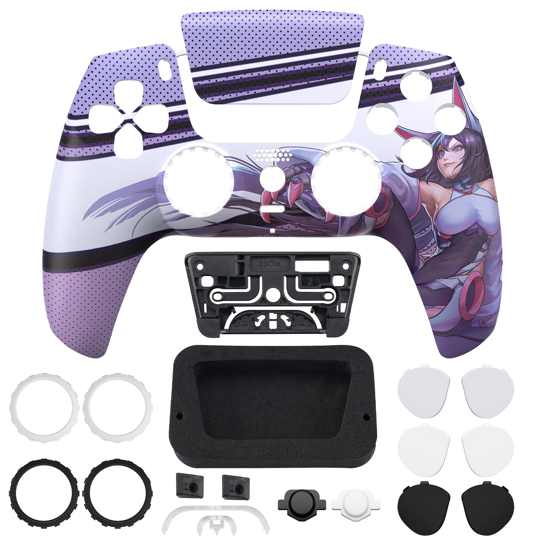 eXtremeRate LUNA Redesigned Replacement Front Shell with Touchpad Compatible with PS5 Controller BDM-010/020/030/040/050/060 - Neko Mecha - Image 4