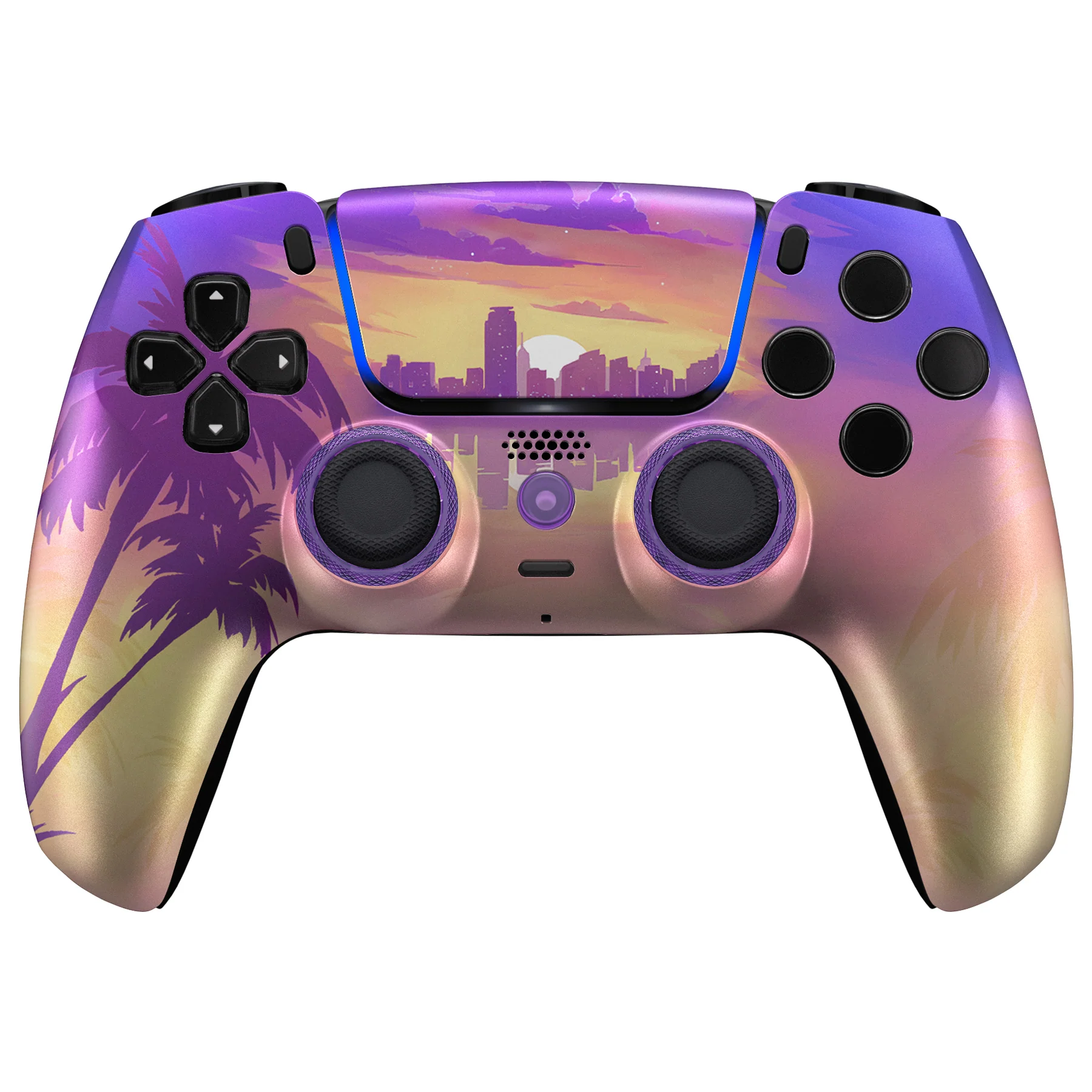 eXtremeRate LUNA Redesigned Replacement Front Shell with Touchpad Compatible with PS5 Controller BDM-010/020/030/040/050/060 - Neon Miami - Image 2
