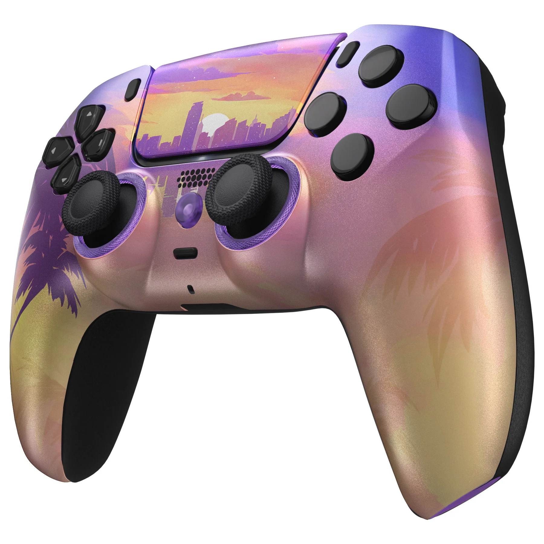 eXtremeRate LUNA Redesigned Replacement Front Shell with Touchpad Compatible with PS5 Controller BDM-010/020/030/040/050/060 - Neon Miami - Image 5