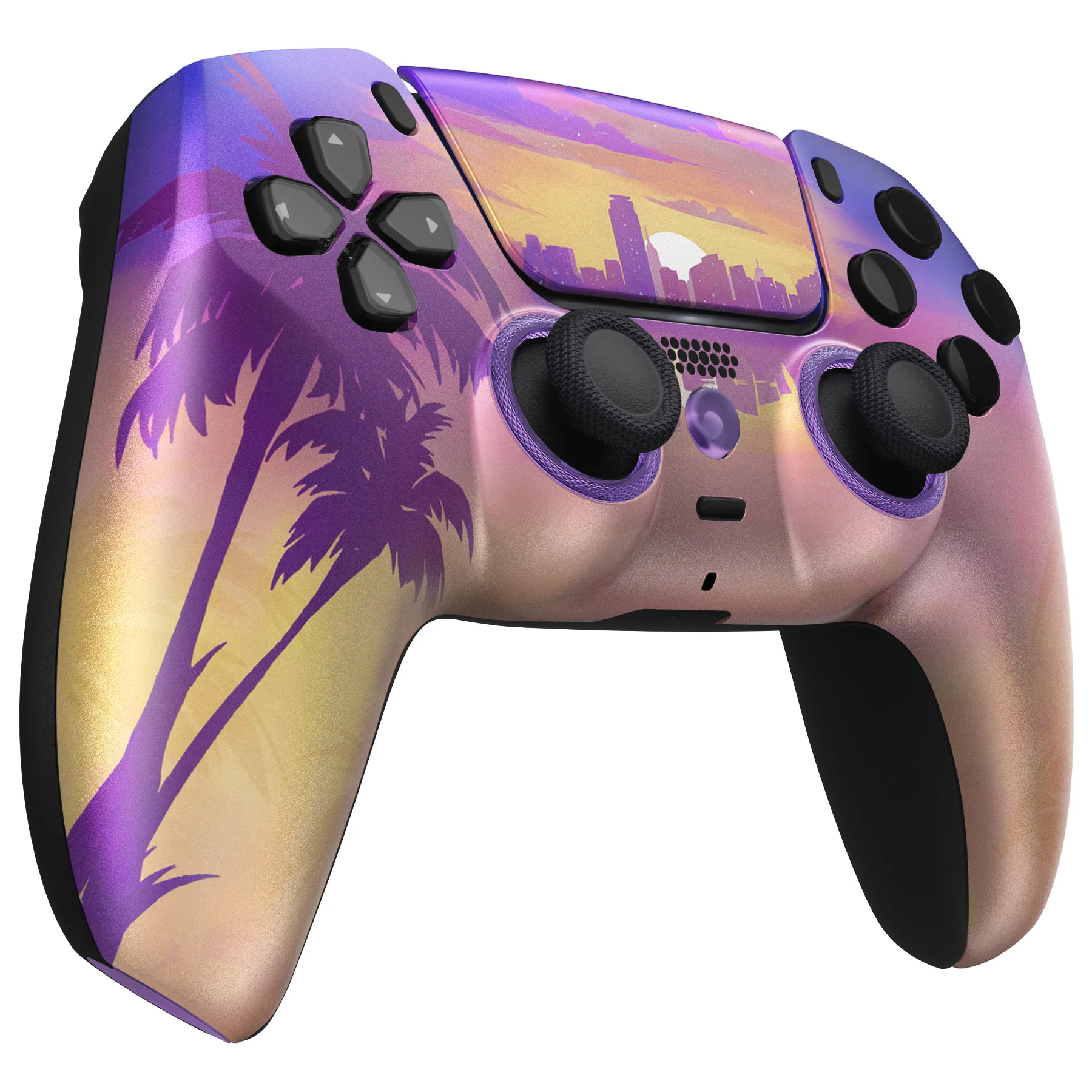 eXtremeRate LUNA Redesigned Replacement Front Shell with Touchpad Compatible with PS5 Controller BDM-010/020/030/040/050/060 - Neon Miami - Image 6