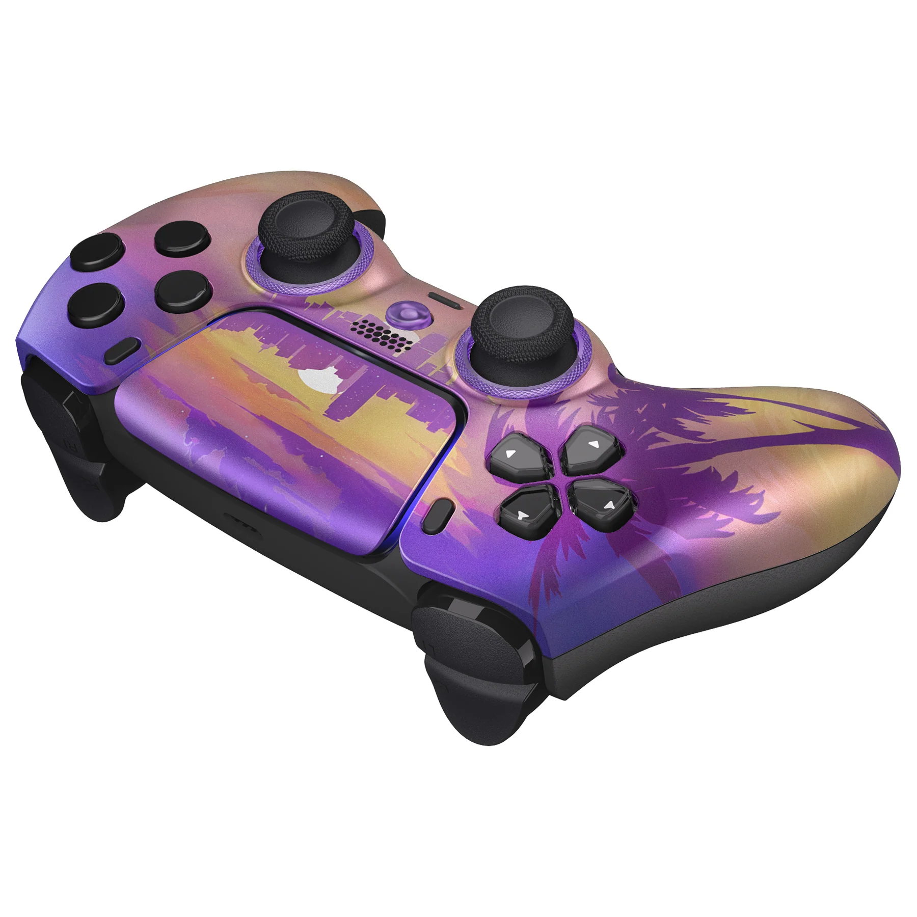 eXtremeRate LUNA Redesigned Replacement Front Shell with Touchpad Compatible with PS5 Controller BDM-010/020/030/040/050/060 - Neon Miami - Image 7