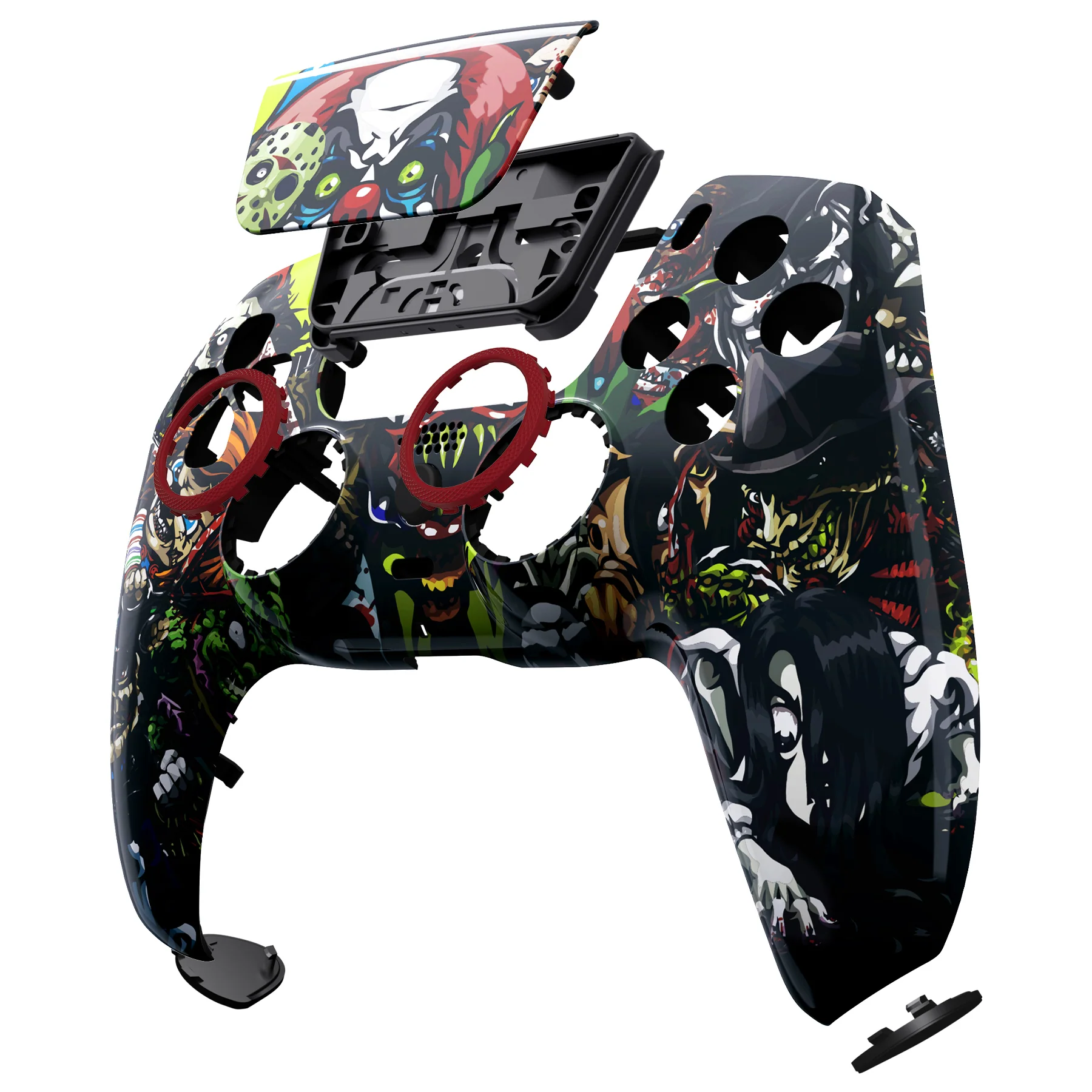 eXtremeRate LUNA Redesigned Replacement Front Shell with Touchpad Compatible with PS5 Controller BDM-010/020/030/040/050/060 - Scary Party - Image 11