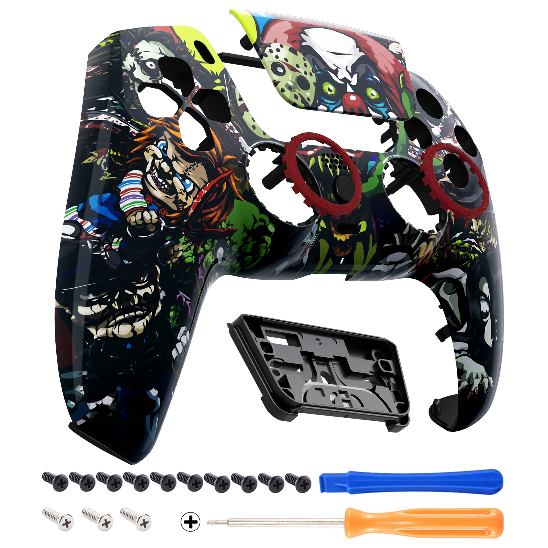 eXtremeRate LUNA Redesigned Replacement Front Shell with Touchpad Compatible with PS5 Controller BDM-010/020/030/040/050/060 - Scary Party - Image 8