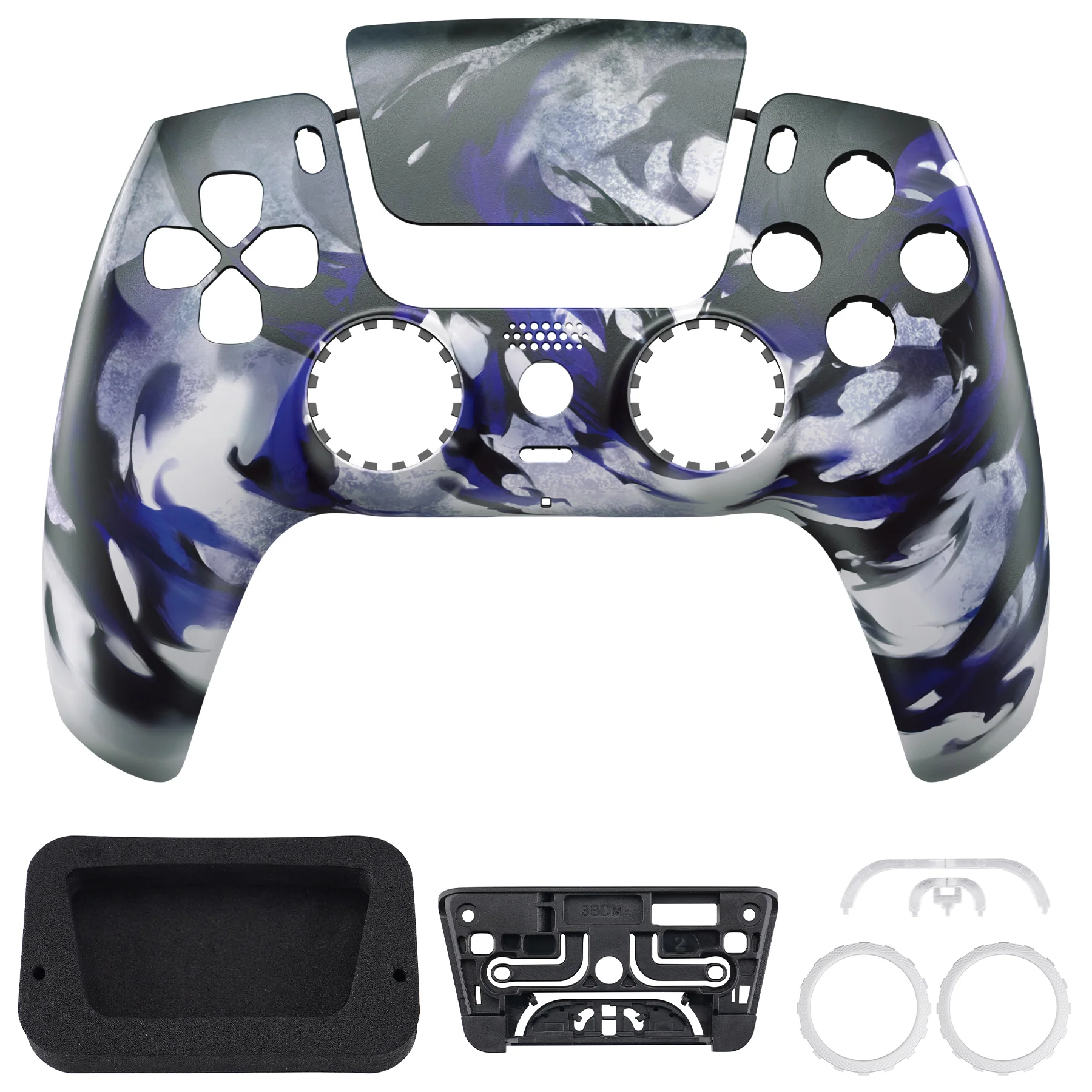 eXtremeRate LUNA Redesigned Replacement Front Shell with Touchpad Compatible with PS5 Controller BDM-010/020/030/040/050/060 - Shadow Magic - Image 11