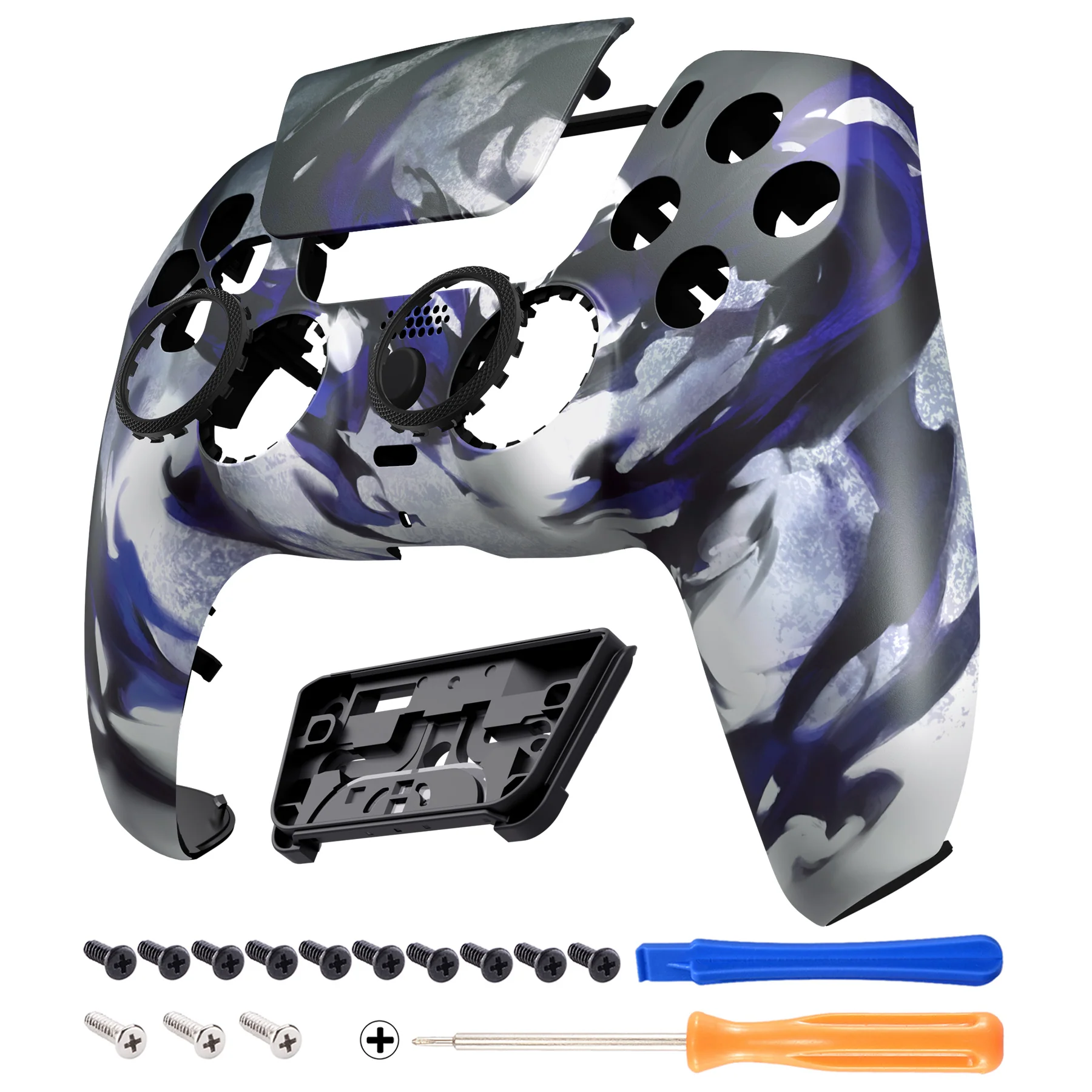 eXtremeRate LUNA Redesigned Replacement Front Shell with Touchpad Compatible with PS5 Controller BDM-010/020/030/040/050/060 - Shadow Magic - Image 12