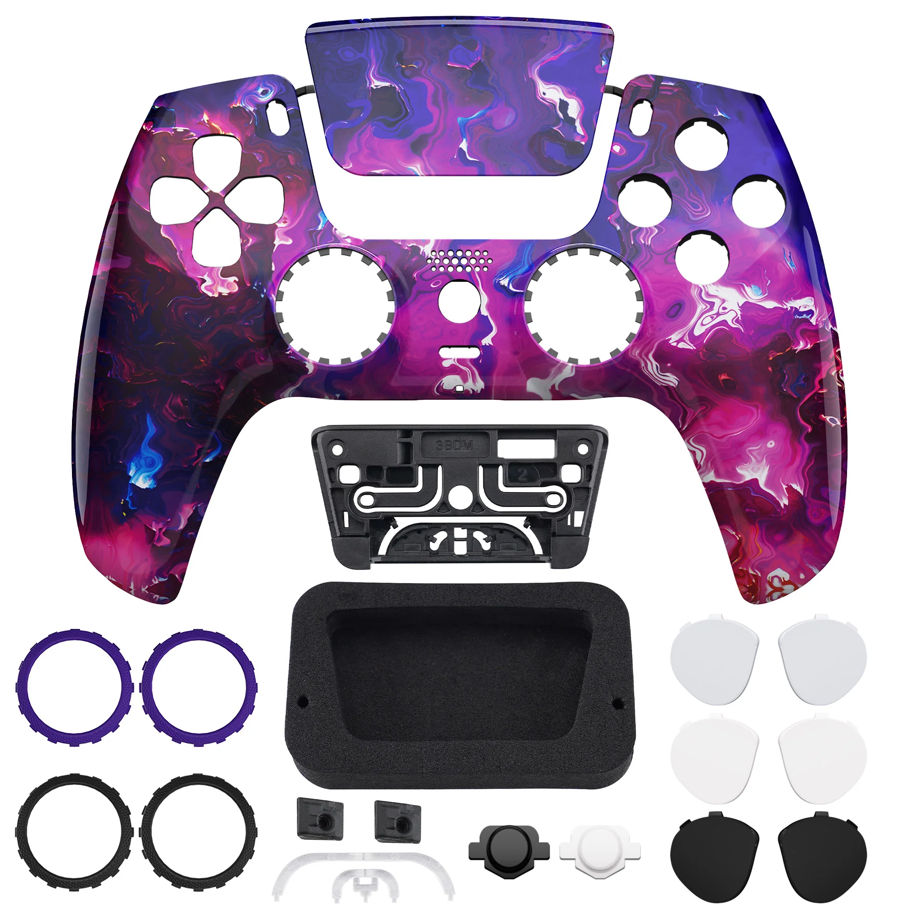 eXtremeRate LUNA Redesigned Replacement Front Shell with Touchpad Compatible with PS5 Controller BDM-010/020/030/040/050 - Surreal Lava - Image 4