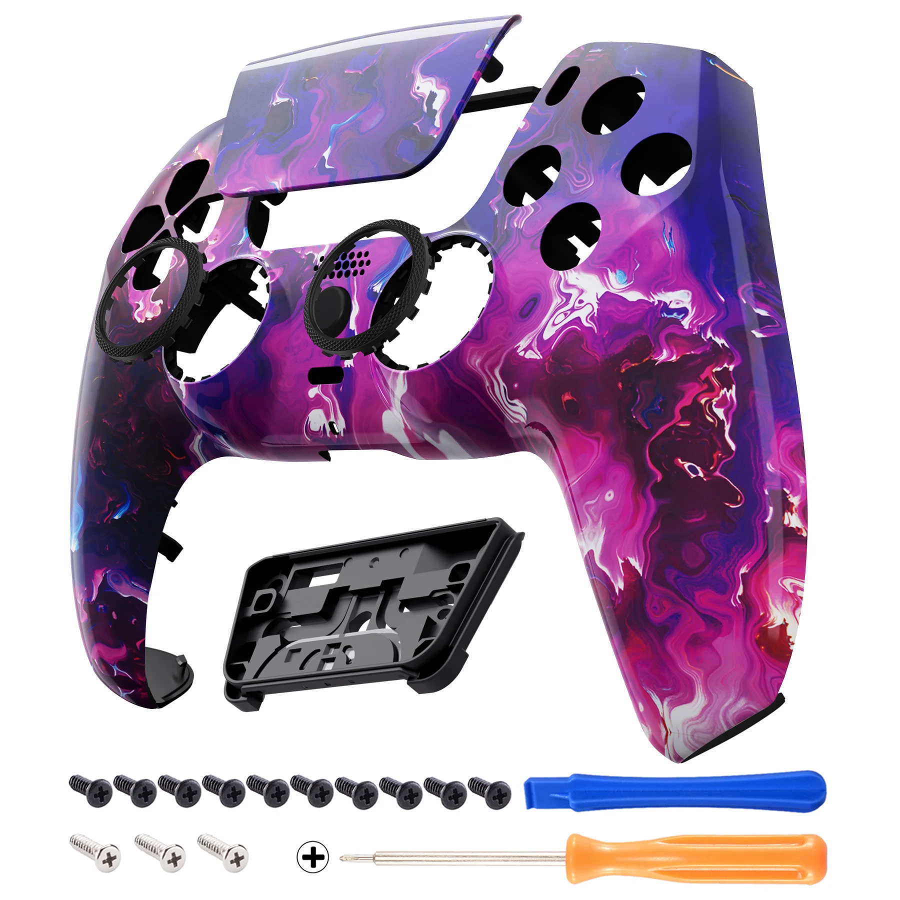 eXtremeRate LUNA Redesigned Replacement Front Shell with Touchpad Compatible with PS5 Controller BDM-010/020/030/040/050 - Surreal Lava - Image 8