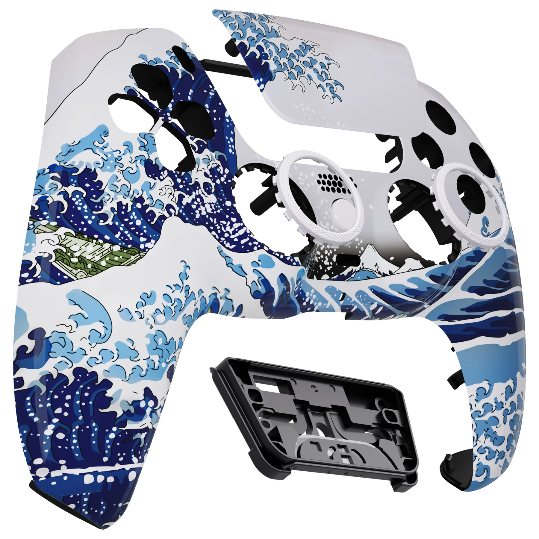 eXtremeRate LUNA Redesigned Replacement Front Shell with Touchpad Compatible with PS5 Controller BDM-010/020/030/040/050/060 - The Great Wave - Image 10