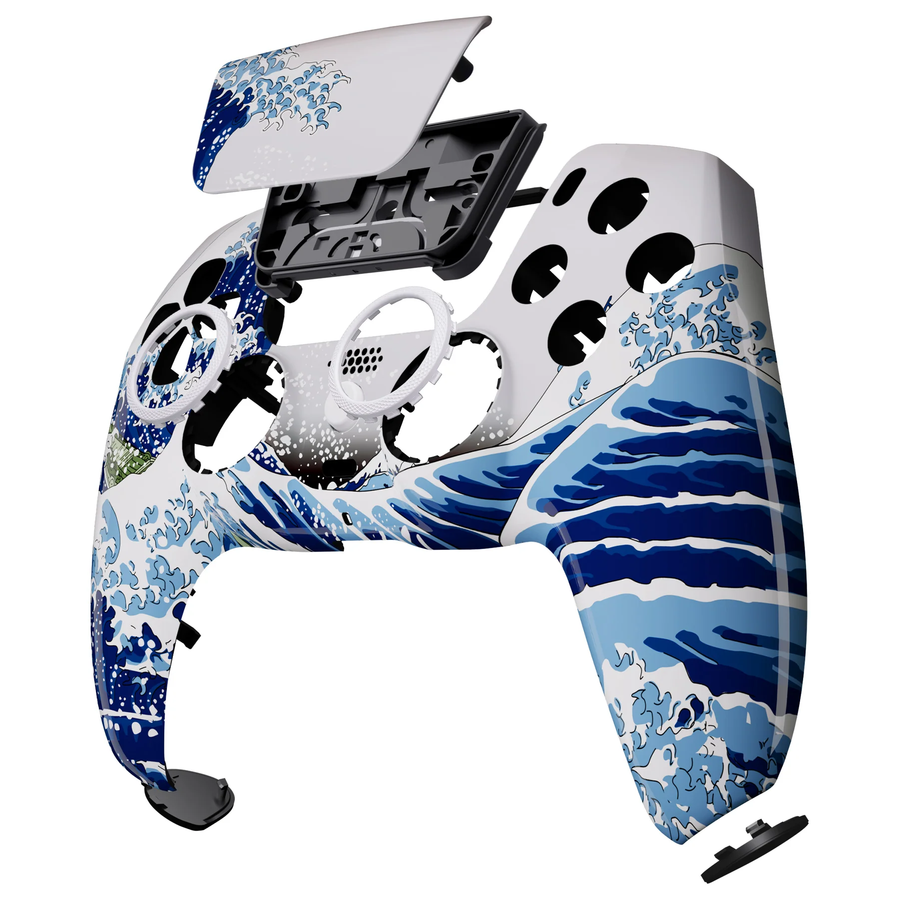 eXtremeRate LUNA Redesigned Replacement Front Shell with Touchpad Compatible with PS5 Controller BDM-010/020/030/040/050/060 - The Great Wave - Image 11