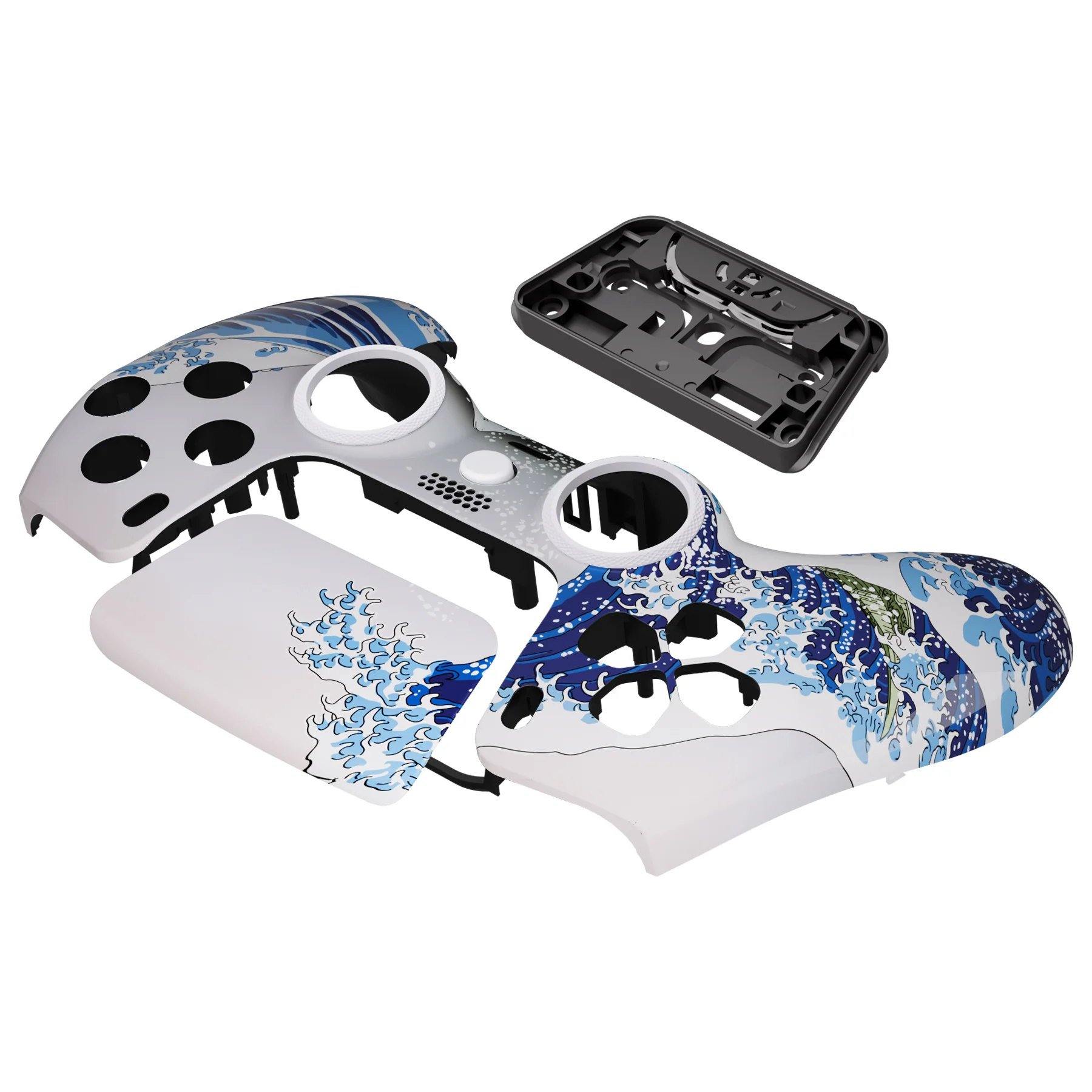 eXtremeRate LUNA Redesigned Replacement Front Shell with Touchpad Compatible with PS5 Controller BDM-010/020/030/040/050/060 - The Great Wave - Image 12