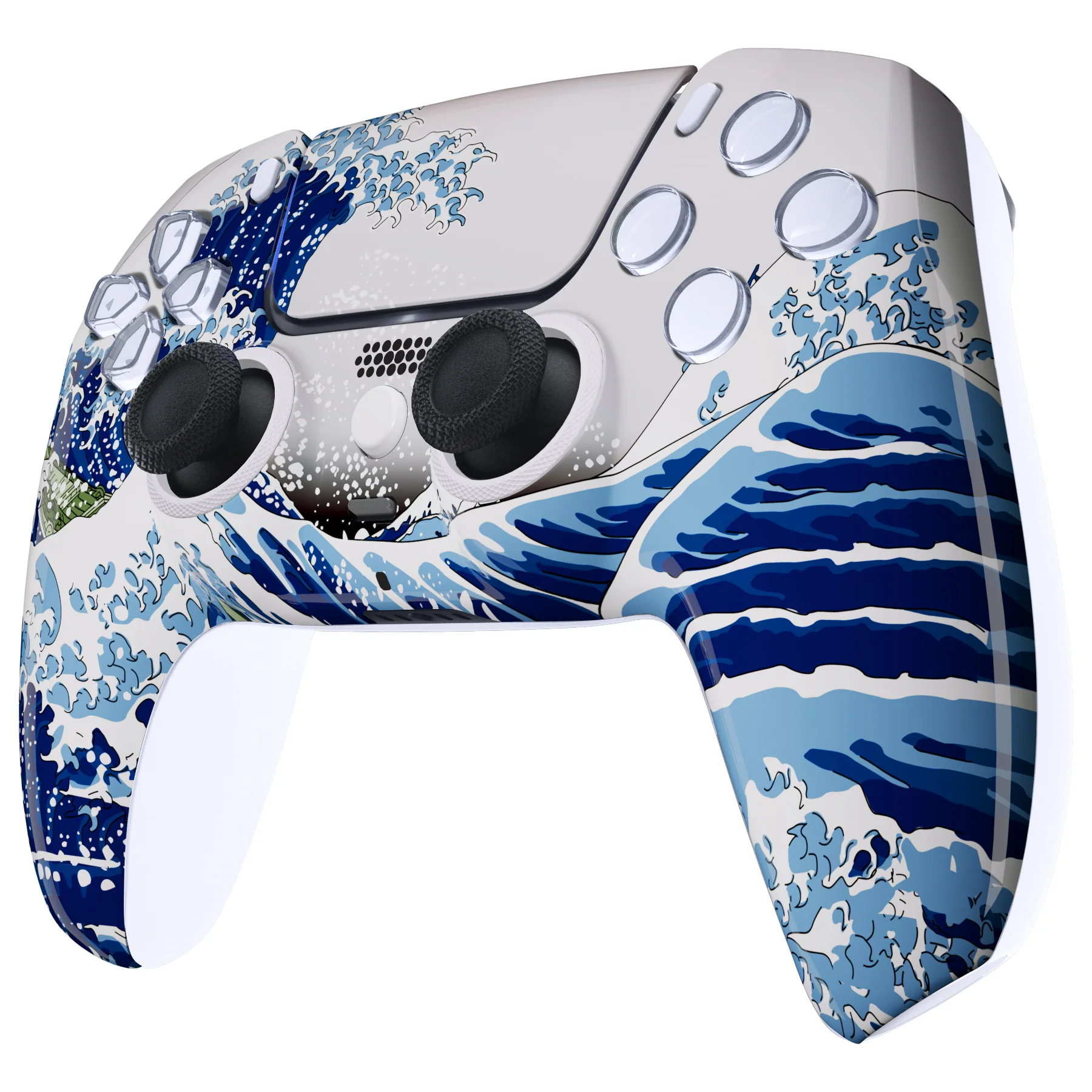 eXtremeRate LUNA Redesigned Replacement Front Shell with Touchpad Compatible with PS5 Controller BDM-010/020/030/040/050/060 - The Great Wave - Image 5