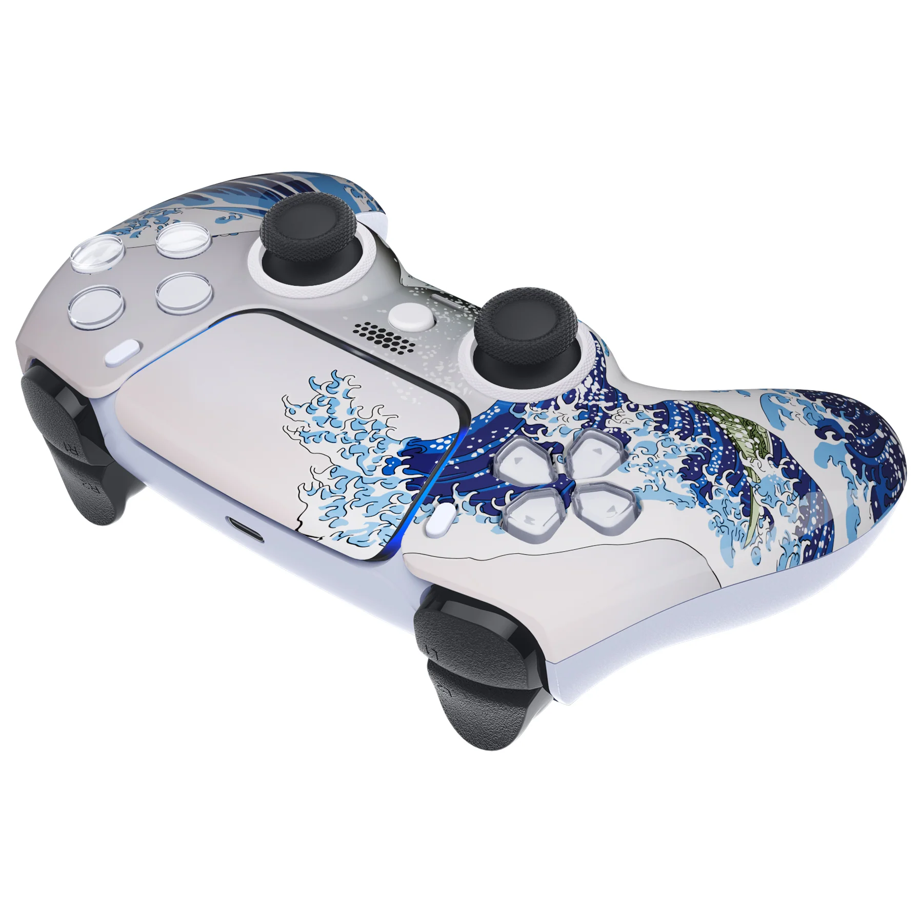 eXtremeRate LUNA Redesigned Replacement Front Shell with Touchpad Compatible with PS5 Controller BDM-010/020/030/040/050/060 - The Great Wave - Image 7