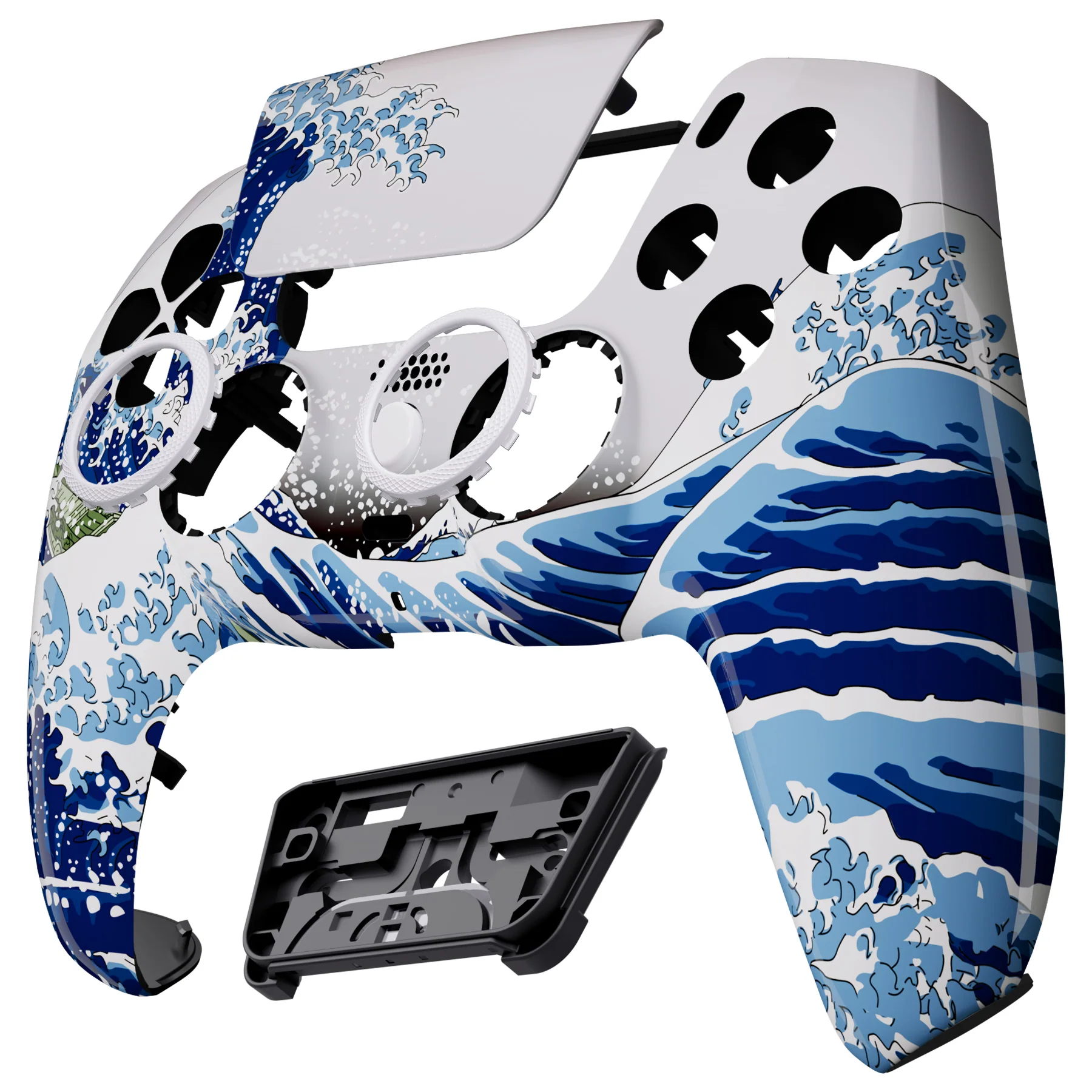 eXtremeRate LUNA Redesigned Replacement Front Shell with Touchpad Compatible with PS5 Controller BDM-010/020/030/040/050/060 - The Great Wave - Image 9