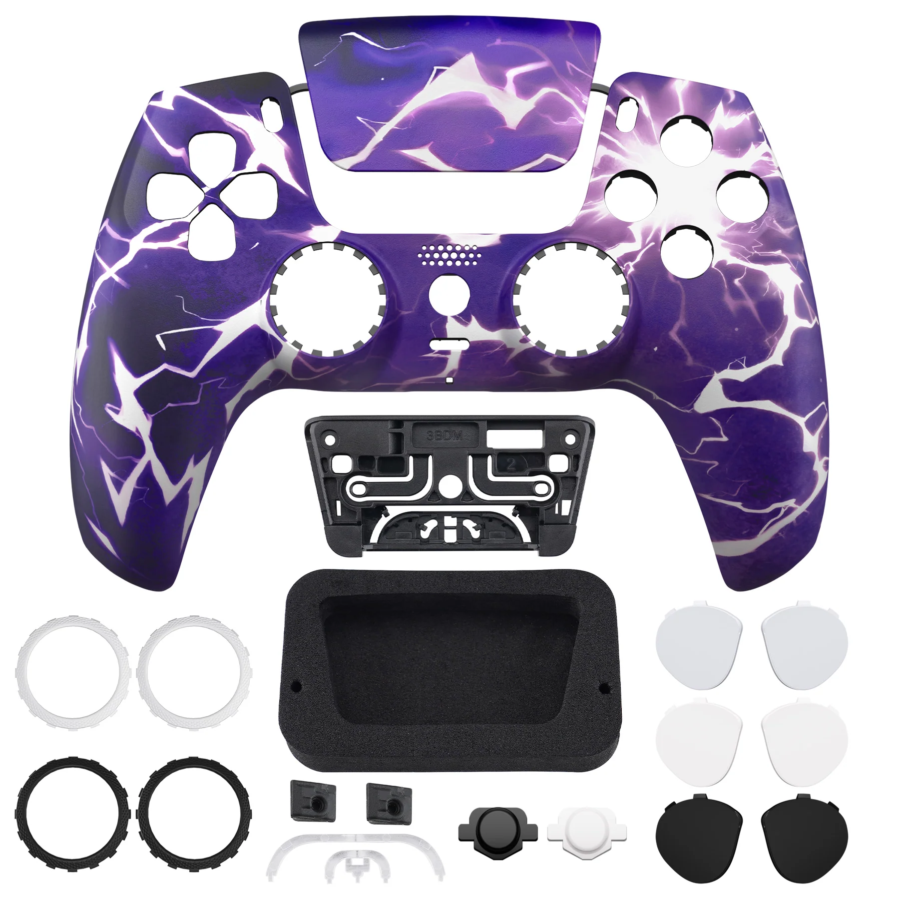 eXtremeRate LUNA Redesigned Replacement Front Shell with Touchpad Compatible with PS5 Controller BDM-010/020/030/040/050/060 - Thunder Magic - Image 4