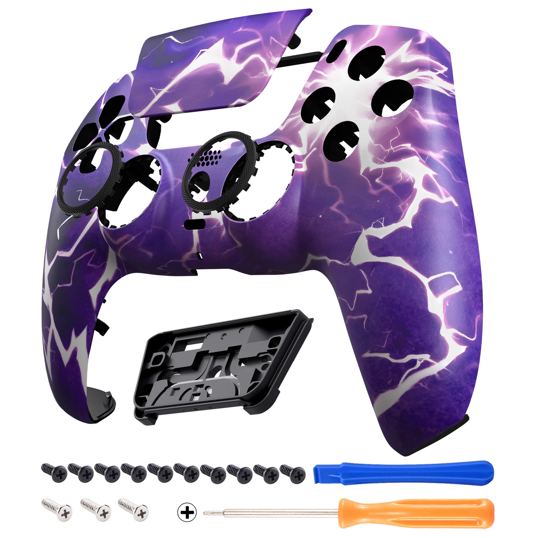 eXtremeRate LUNA Redesigned Replacement Front Shell with Touchpad Compatible with PS5 Controller BDM-010/020/030/040/050/060 - Thunder Magic - Image 8