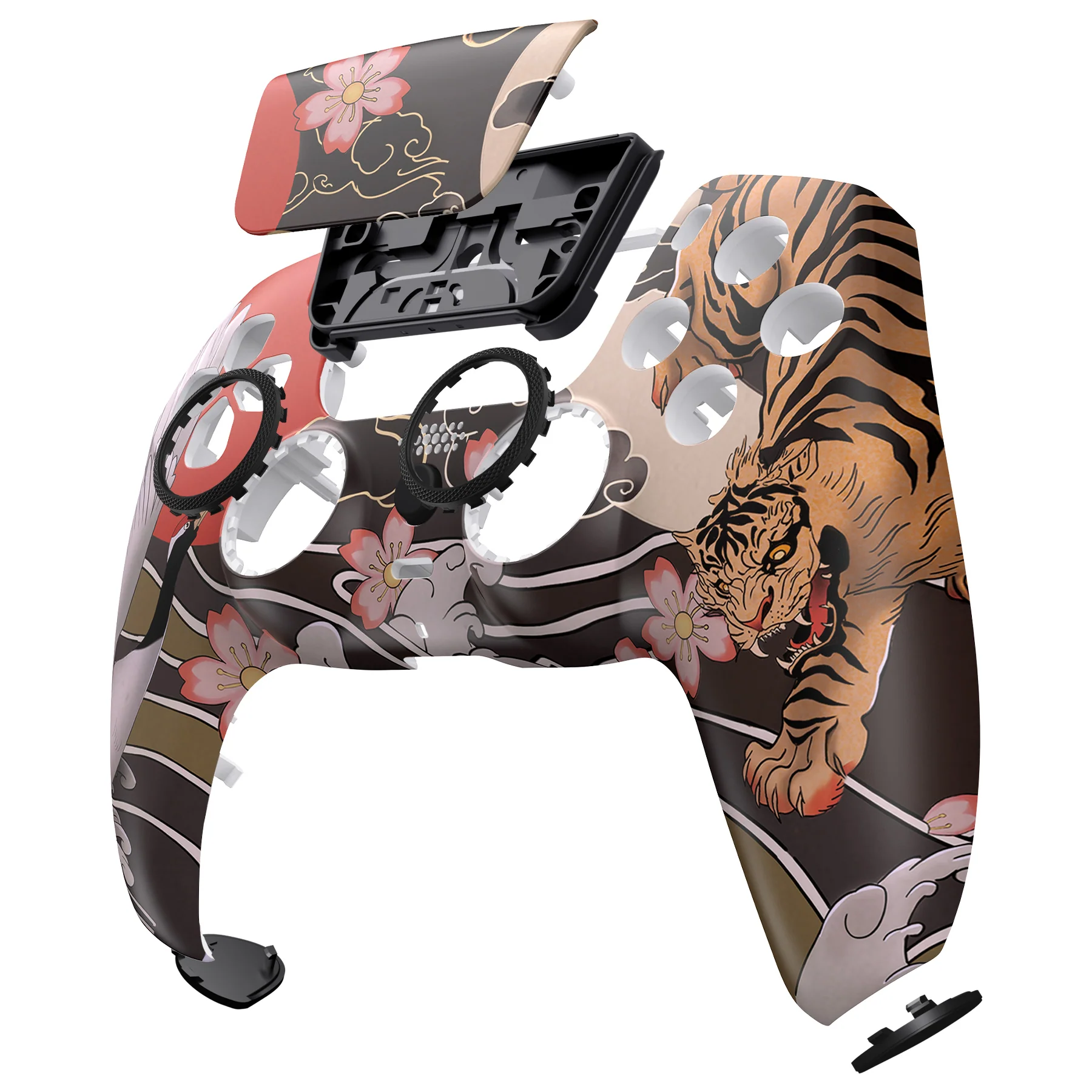 eXtremeRate LUNA Redesigned Replacement Front Shell with Touchpad Compatible with PS5 Controller BDM-010/020/030/040/050/060 - Tiger & Crane - Image 11