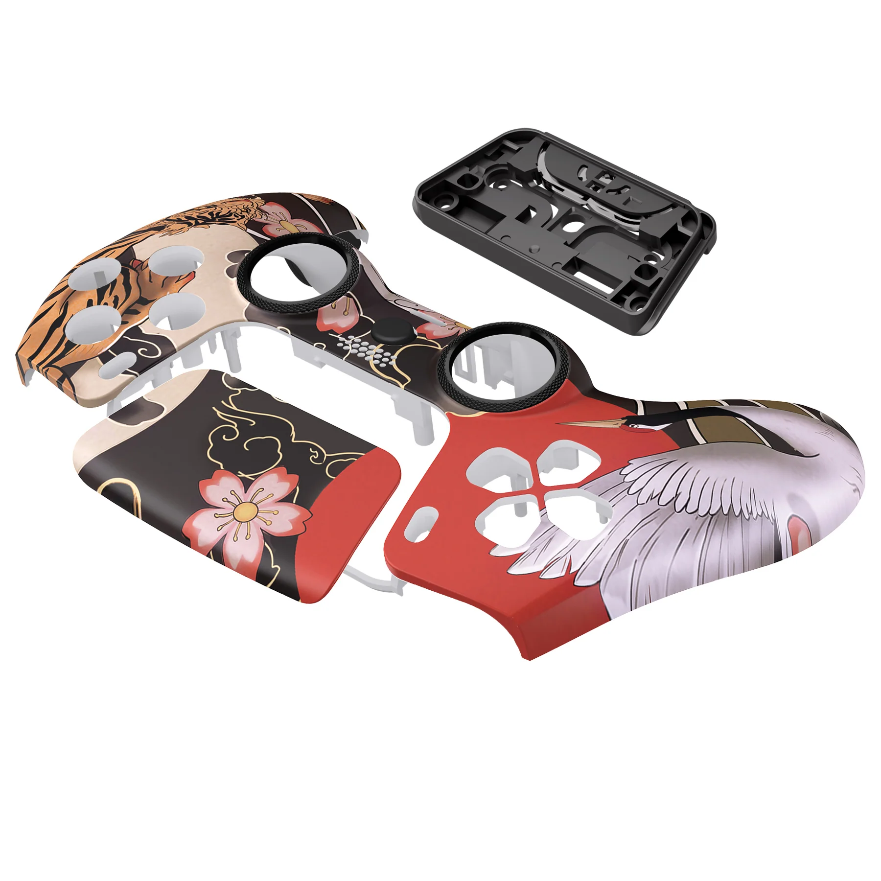 eXtremeRate LUNA Redesigned Replacement Front Shell with Touchpad Compatible with PS5 Controller BDM-010/020/030/040/050/060 - Tiger & Crane - Image 12