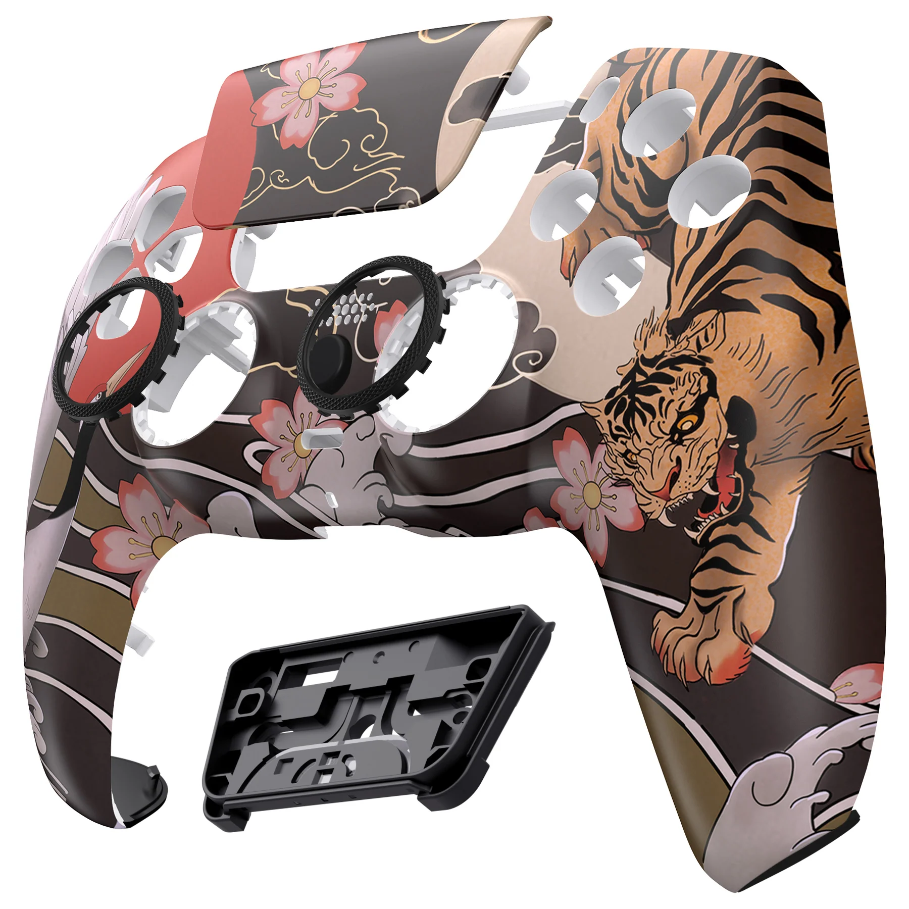 eXtremeRate LUNA Redesigned Replacement Front Shell with Touchpad Compatible with PS5 Controller BDM-010/020/030/040/050/060 - Tiger & Crane - Image 9