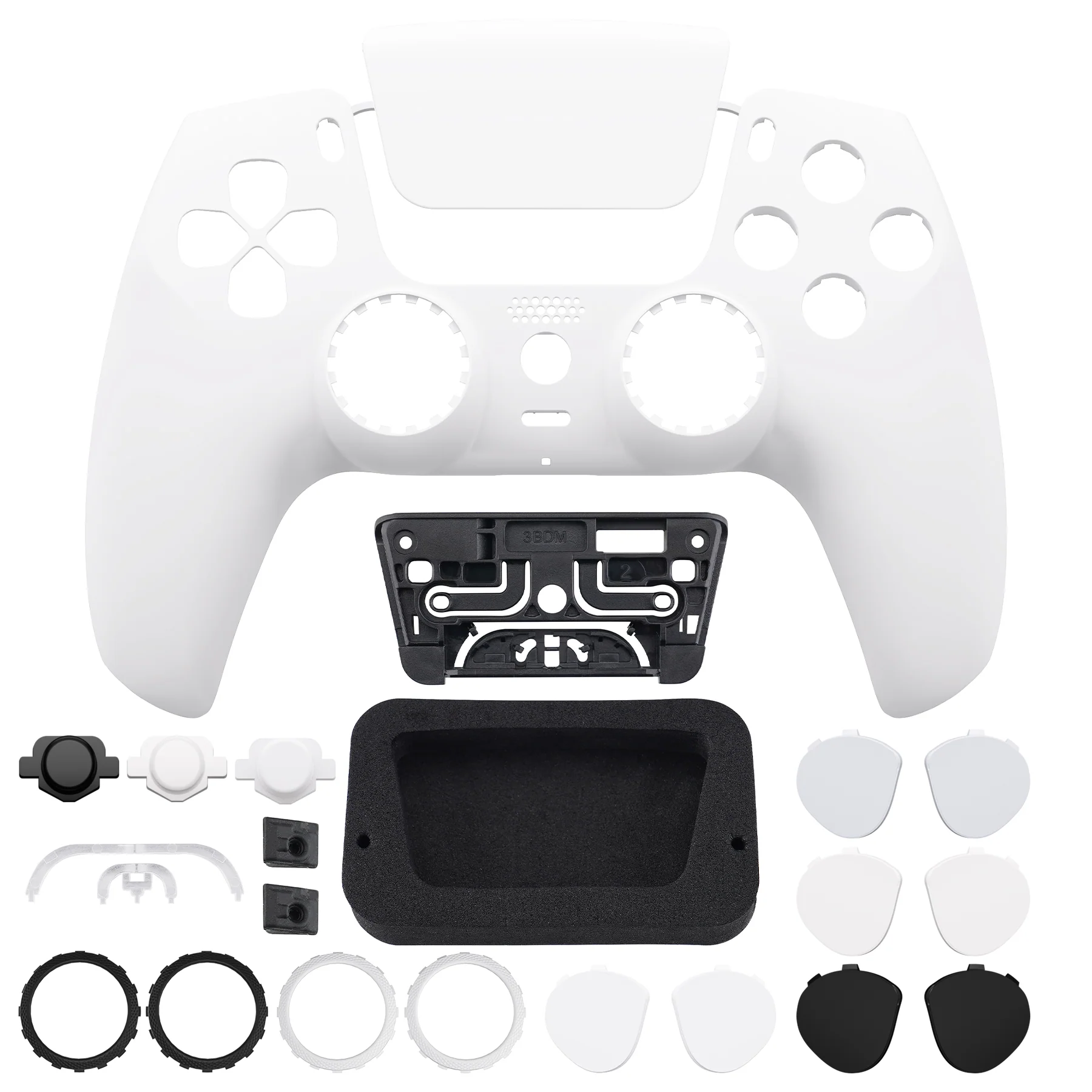 eXtremeRate LUNA Redesigned Replacement Front Shell with Touchpad Compatible with PS5 Controller BDM-010/020/030/040/050 - White - Image 4