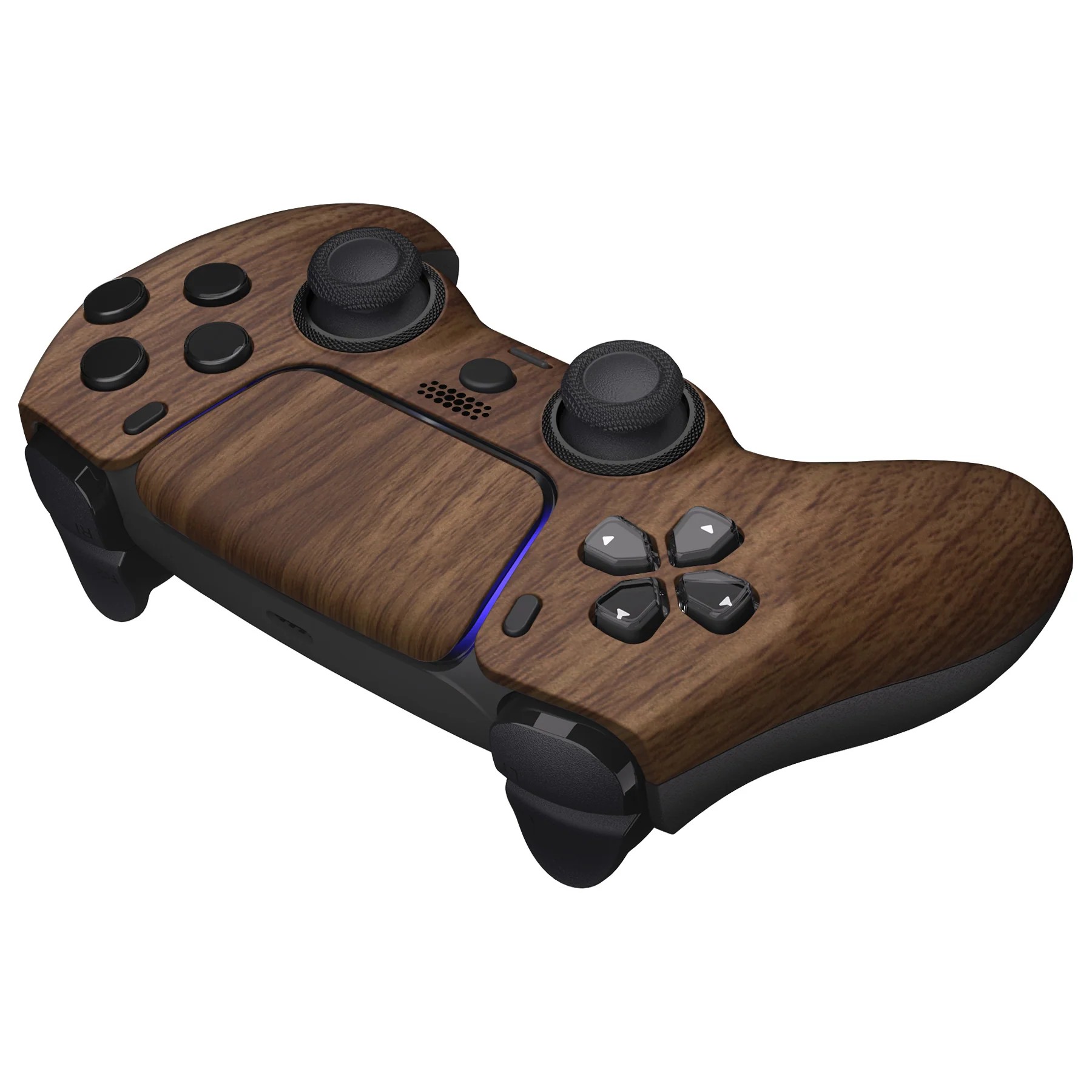 eXtremeRate LUNA Redesigned Replacement Front Shell with Touchpad Compatible with PS5 Controller BDM-010/020/030/040/050/060 - Wood Grain - Image 7
