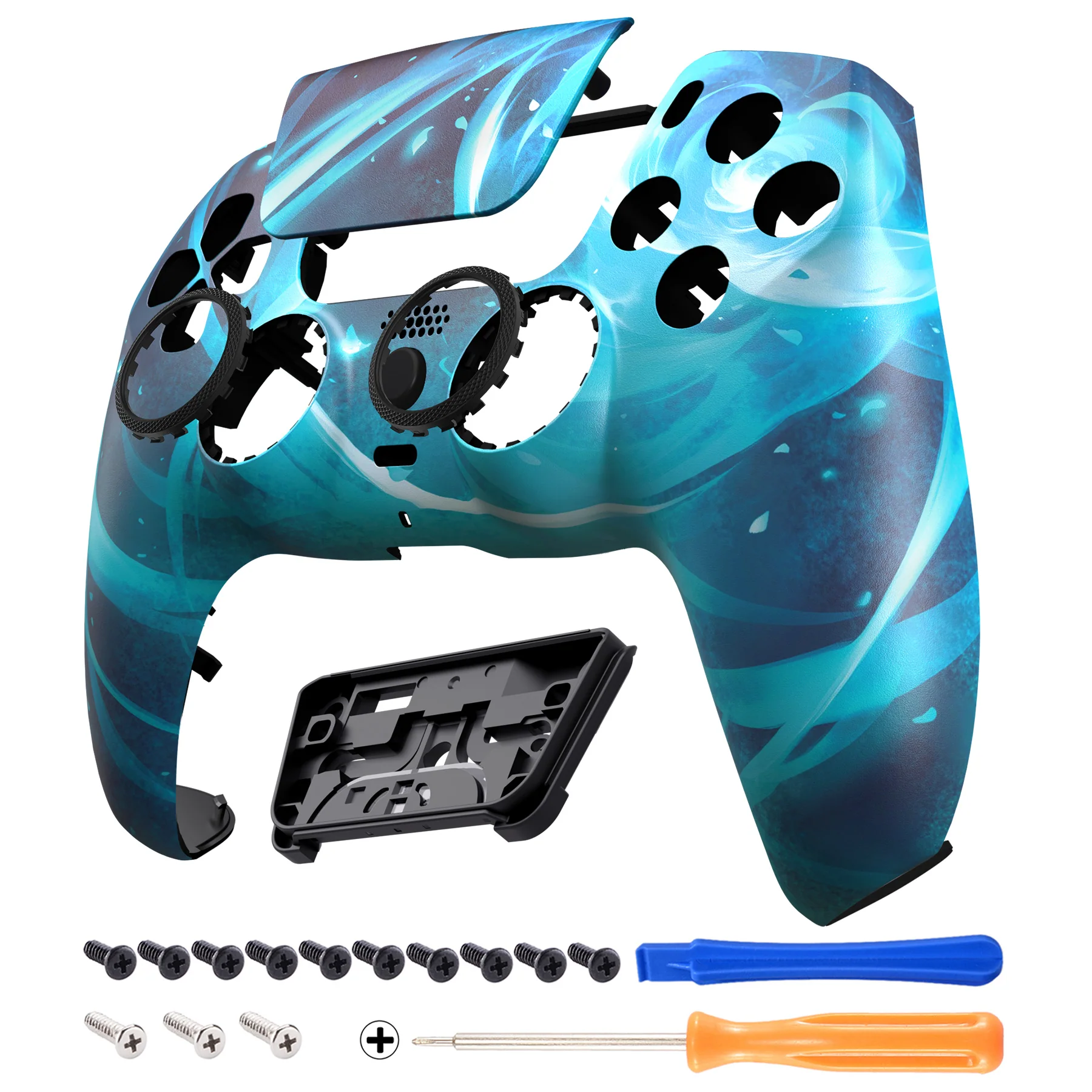 eXtremeRate LUNA Redesigned Replacement Front Shell with Touchpad Compatible with PS5 Controller BDM-010/020/030/040/050 - Aero Slash Magic - Image 7