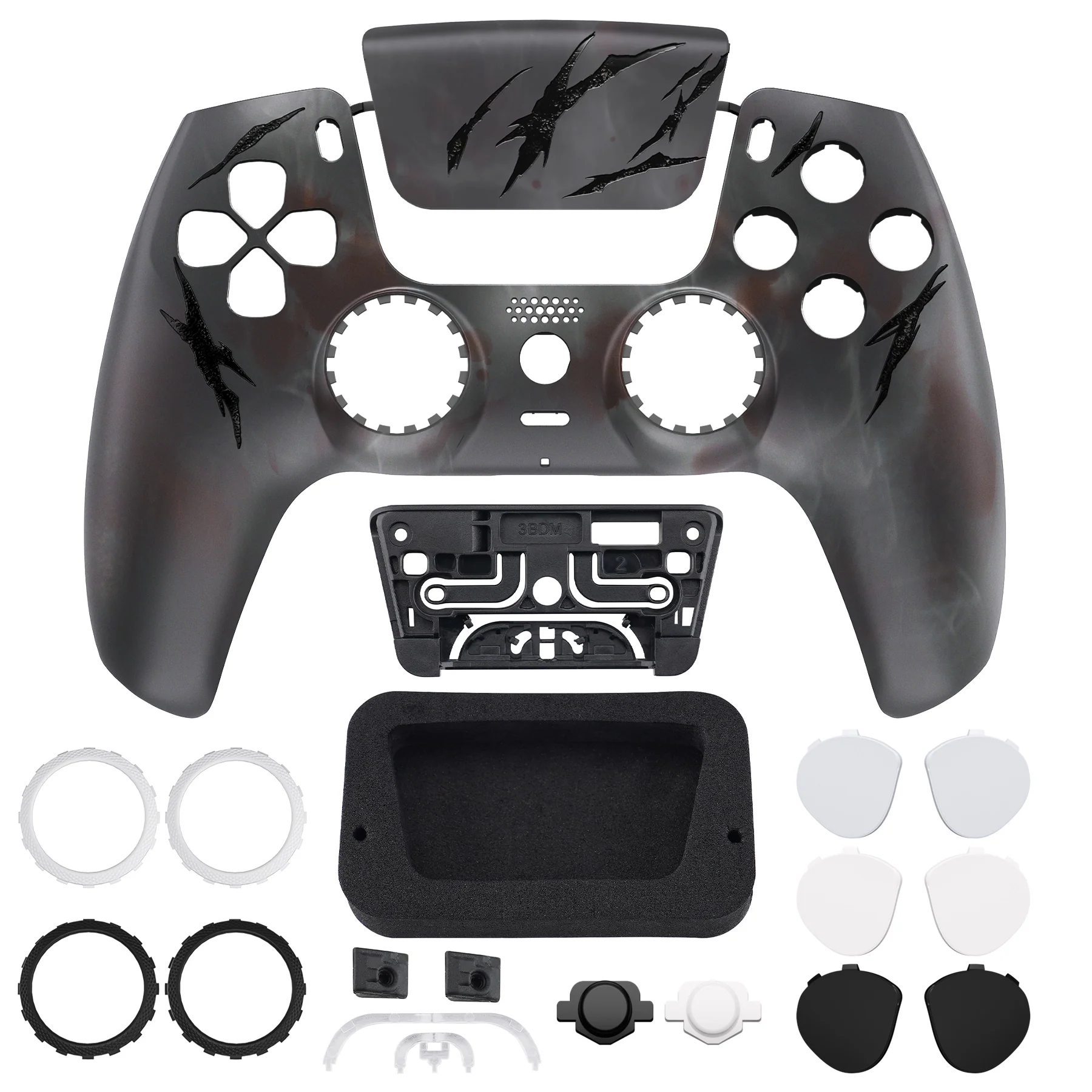 eXtremeRate LUNA Redesigned Replacement Front Shell with Touchpad Compatible with PS5 Controller BDM-010/020/030/040/050 - Blood Mist - Image 4