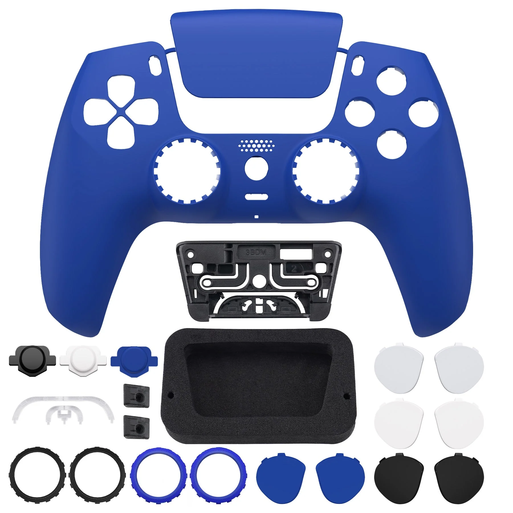 eXtremeRate LUNA Redesigned Replacement Front Shell with Touchpad Compatible with PS5 Controller BDM-010/020/030/040/050 - Blue - Image 4