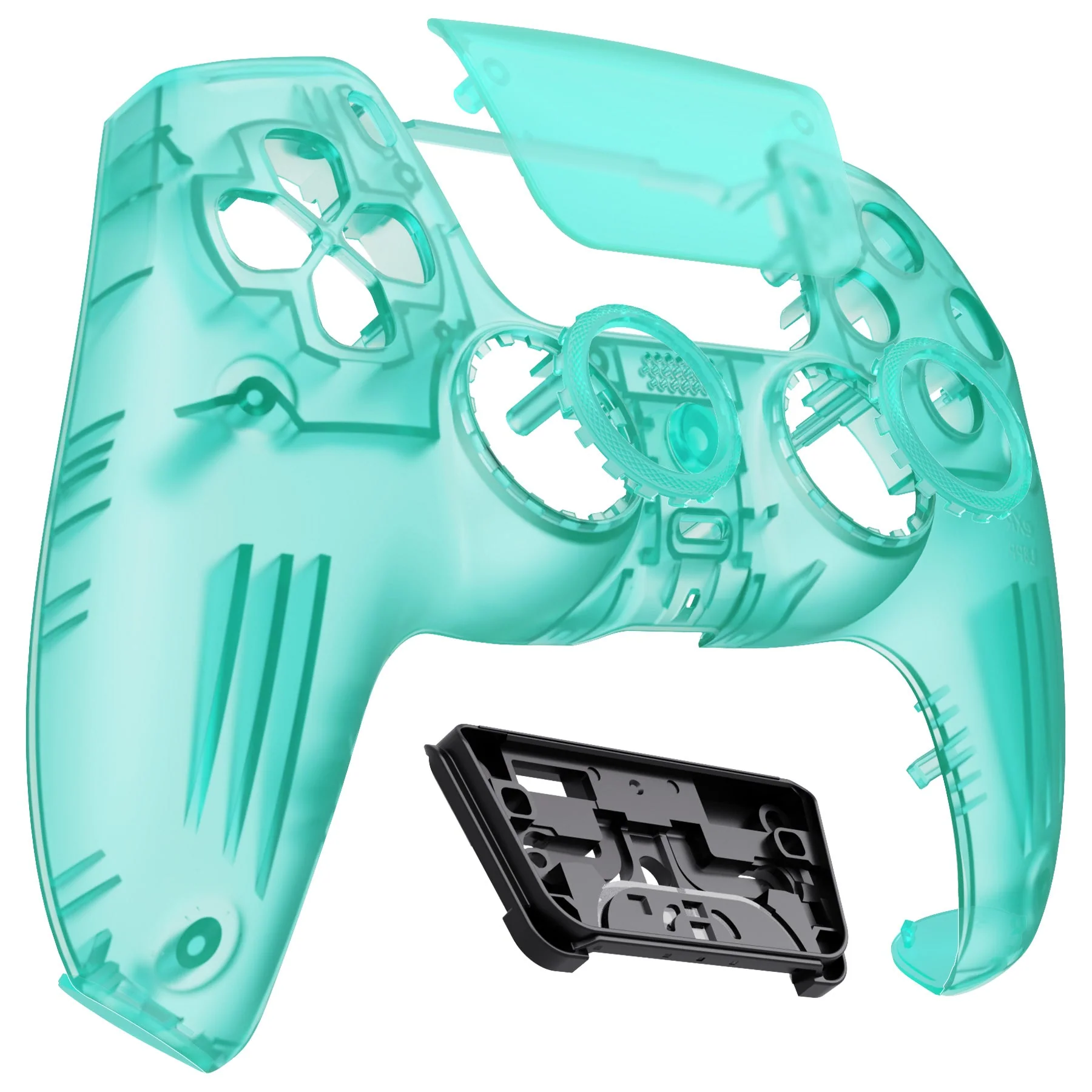 eXtremeRate LUNA Redesigned Replacement Front Shell with Touchpad Compatible with PS5 Controller BDM-010/020/030/040/050 - Emerald Green - Image 10