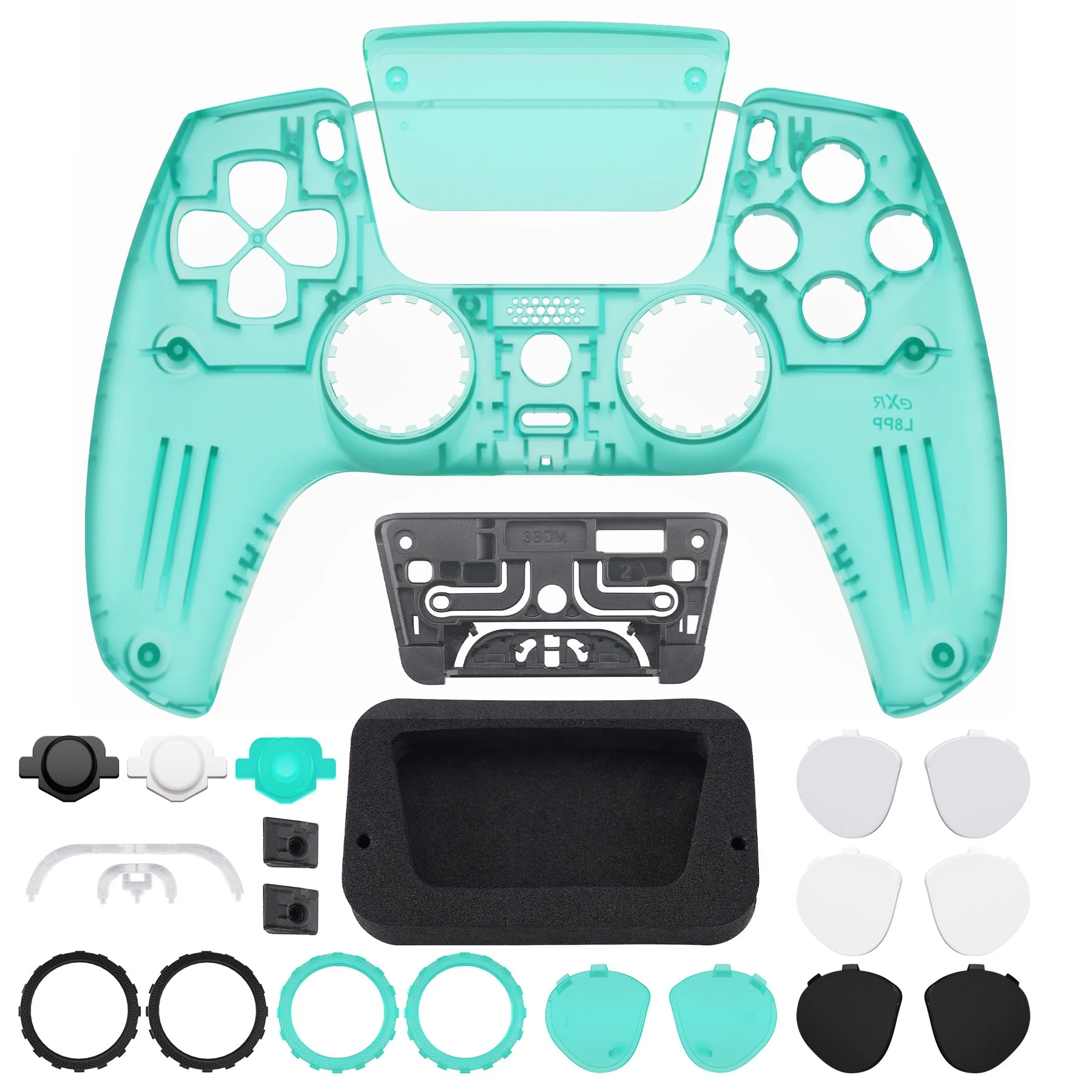 eXtremeRate LUNA Redesigned Replacement Front Shell with Touchpad Compatible with PS5 Controller BDM-010/020/030/040/050 - Emerald Green - Image 4