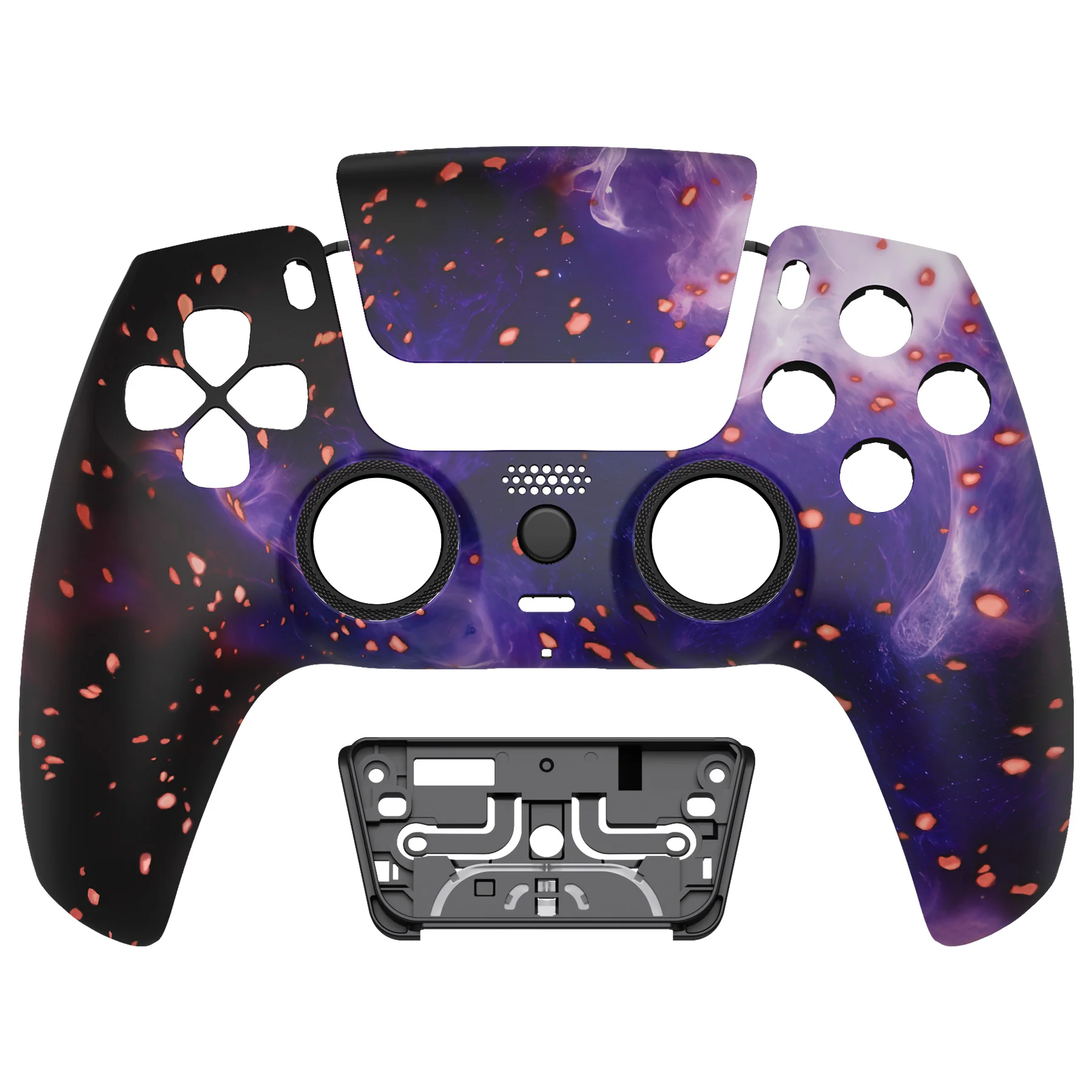 eXtremeRate LUNA Redesigned Replacement Front Shell with Touchpad Compatible with PS5 Controller BDM-010/020/030/040/050 - Glow in Dark - Cosmic Camo - Image 10