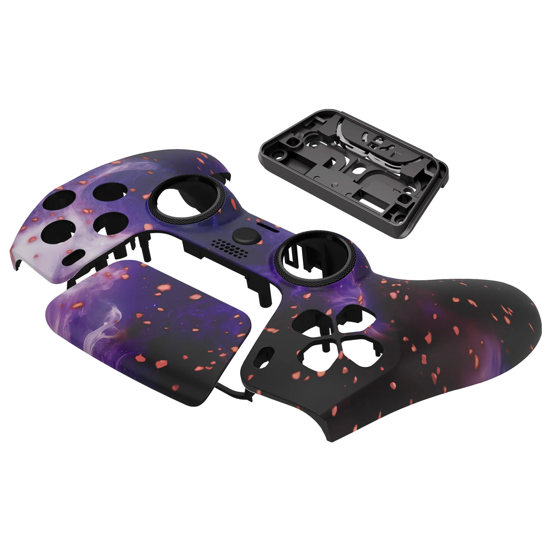 eXtremeRate LUNA Redesigned Replacement Front Shell with Touchpad Compatible with PS5 Controller BDM-010/020/030/040/050 - Glow in Dark - Cosmic Camo - Image 13