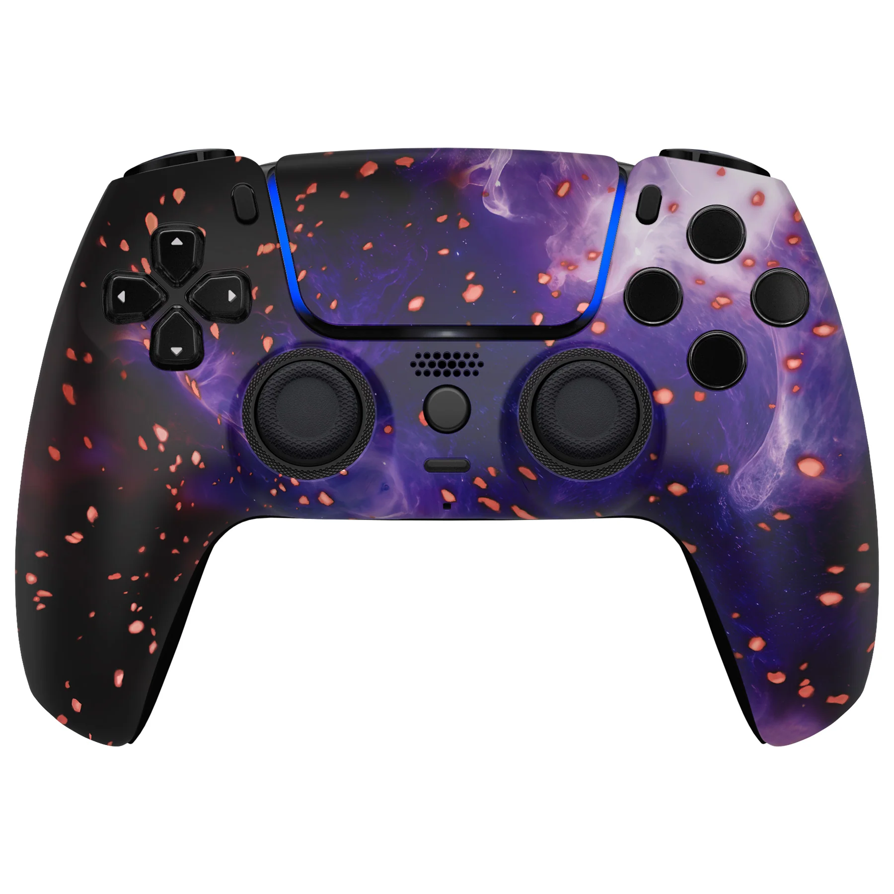 eXtremeRate LUNA Redesigned Replacement Front Shell with Touchpad Compatible with PS5 Controller BDM-010/020/030/040/050 - Glow in Dark - Cosmic Camo - Image 2