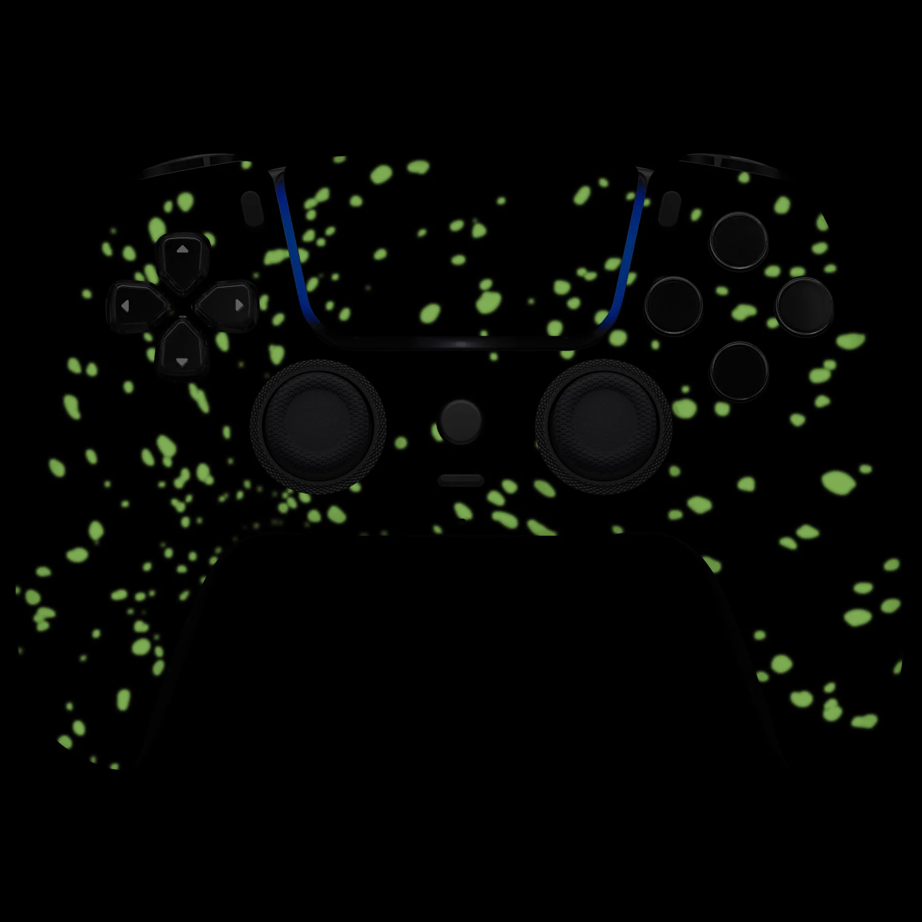 eXtremeRate LUNA Redesigned Replacement Front Shell with Touchpad Compatible with PS5 Controller BDM-010/020/030/040/050 - Glow in Dark - Cosmic Camo - Image 4