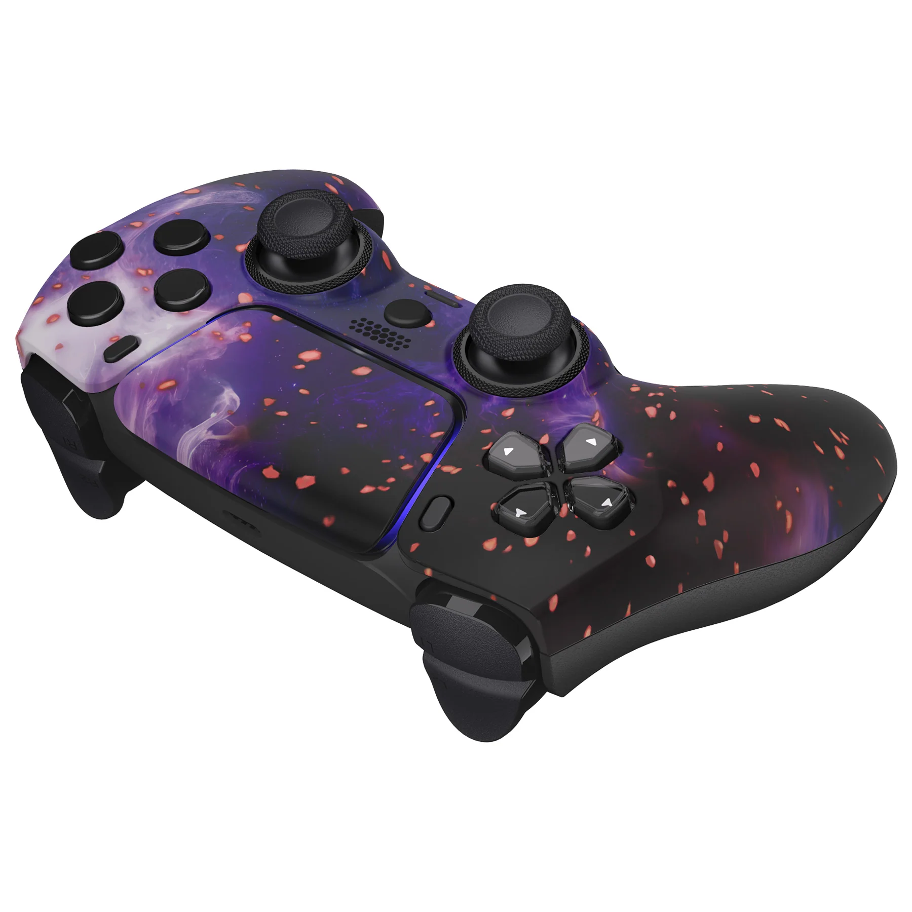 eXtremeRate LUNA Redesigned Replacement Front Shell with Touchpad Compatible with PS5 Controller BDM-010/020/030/040/050 - Glow in Dark - Cosmic Camo - Image 7