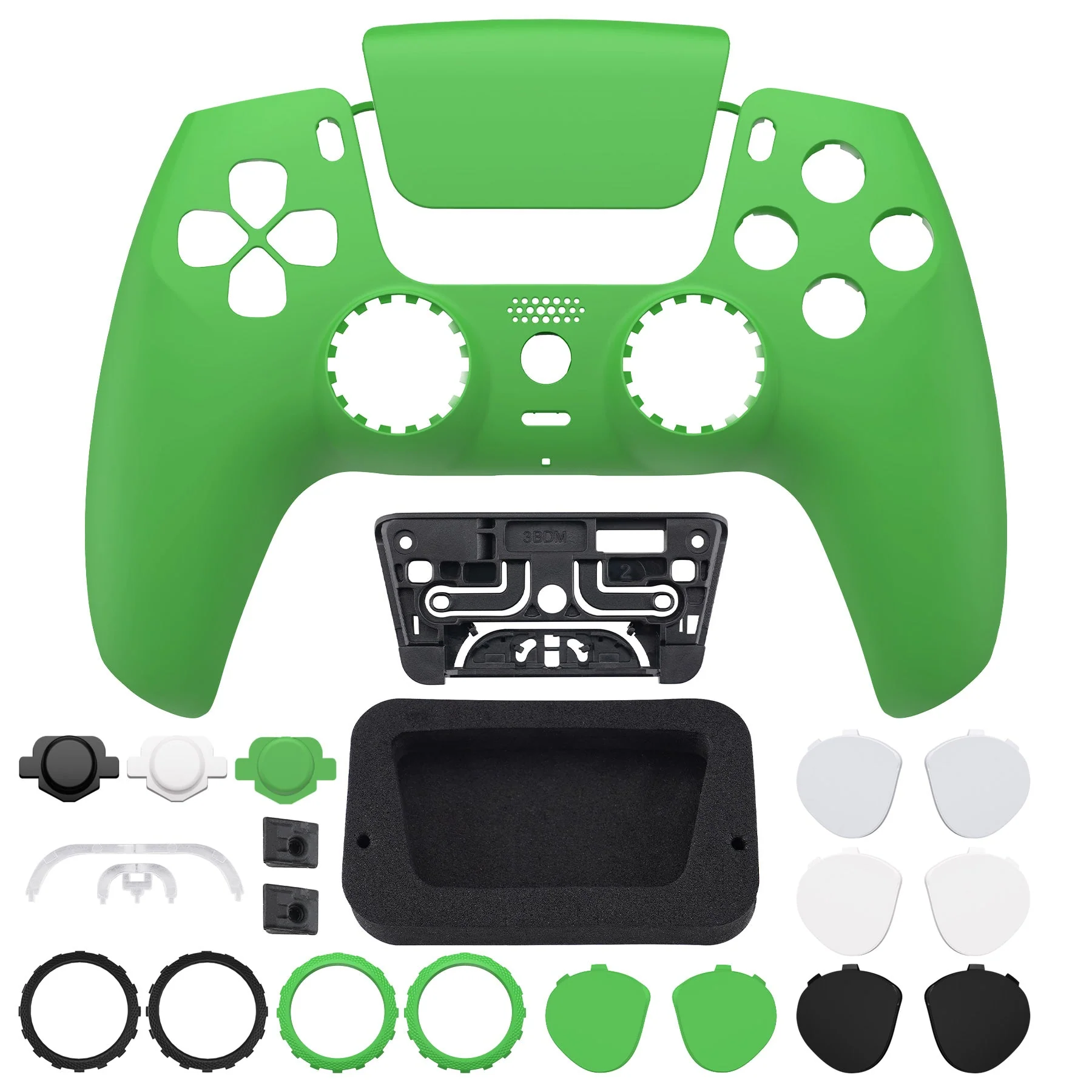 eXtremeRate LUNA Redesigned Replacement Front Shell with Touchpad Compatible with PS5 Controller BDM-010/020/030/040/050 - Green - Image 4