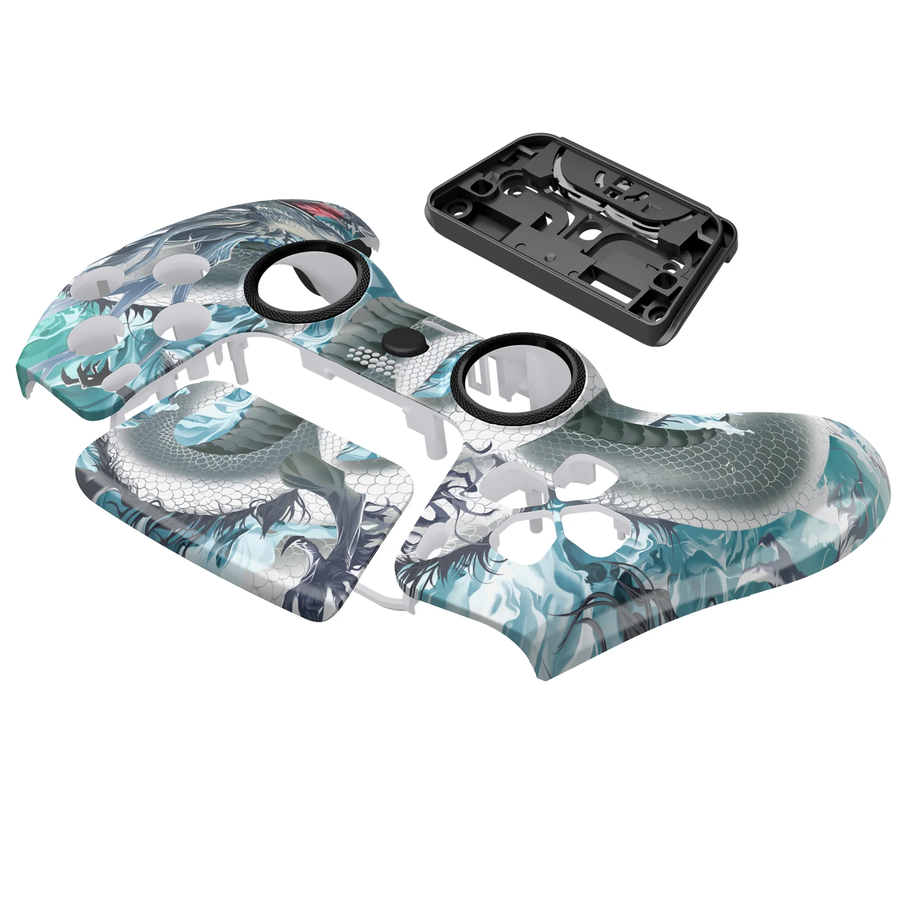 eXtremeRate LUNA Redesigned Replacement Front Shell with Touchpad Compatible with PS5 Controller BDM-010/020/030/040/050 - Jade Dragon - Cloud Dominator - Image 12
