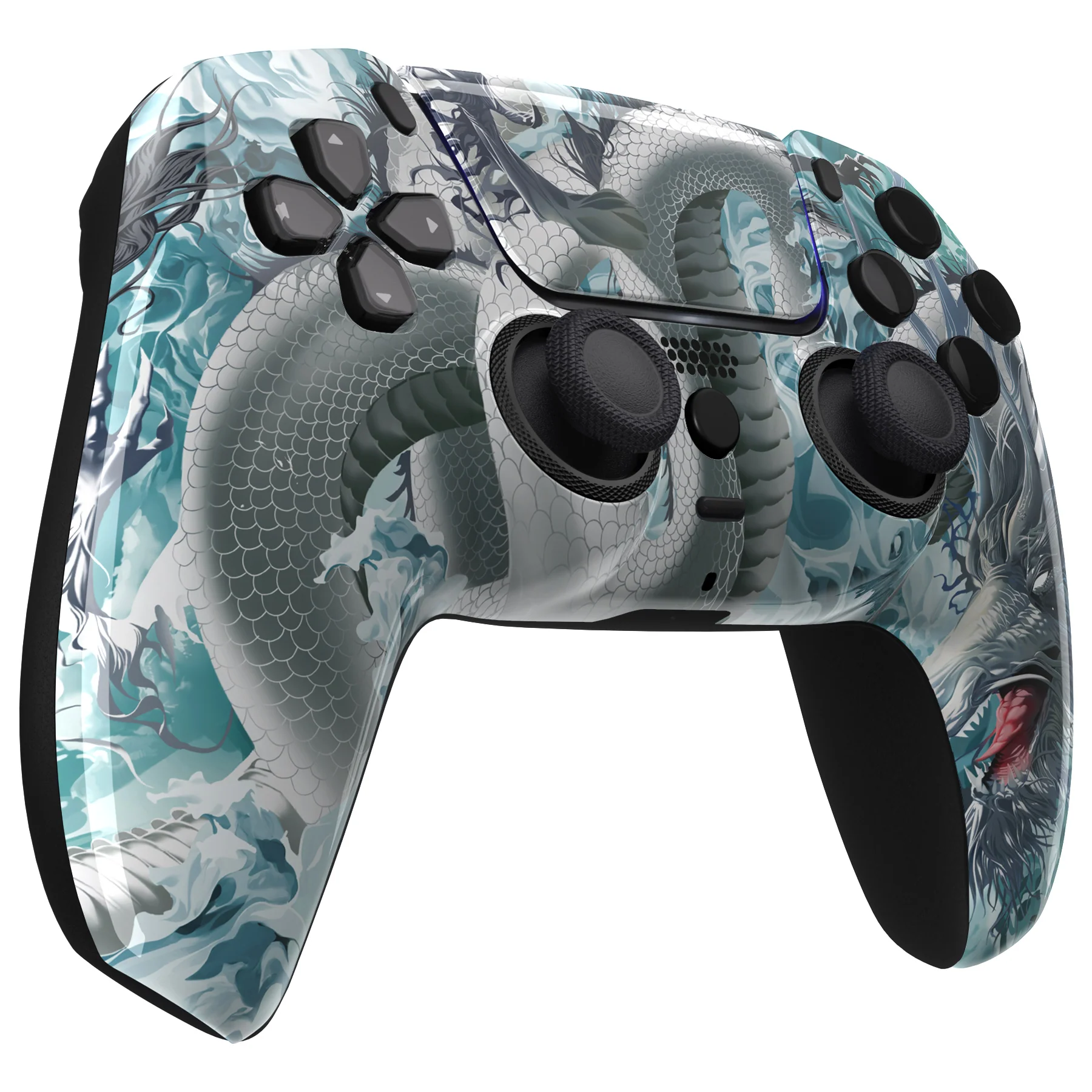 eXtremeRate LUNA Redesigned Replacement Front Shell with Touchpad Compatible with PS5 Controller BDM-010/020/030/040/050 - Jade Dragon - Cloud Dominator - Image 6