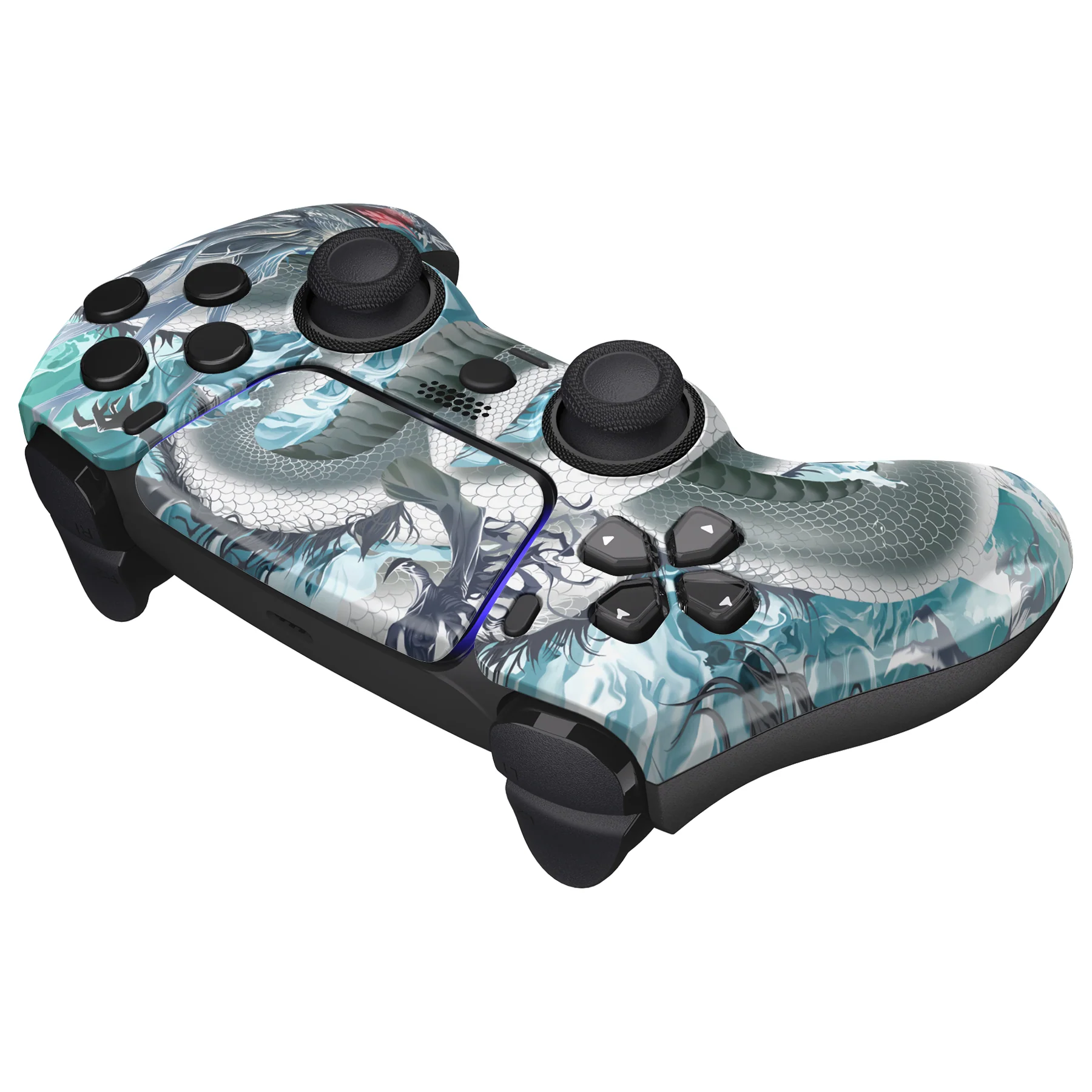 eXtremeRate LUNA Redesigned Replacement Front Shell with Touchpad Compatible with PS5 Controller BDM-010/020/030/040/050 - Jade Dragon - Cloud Dominator - Image 7