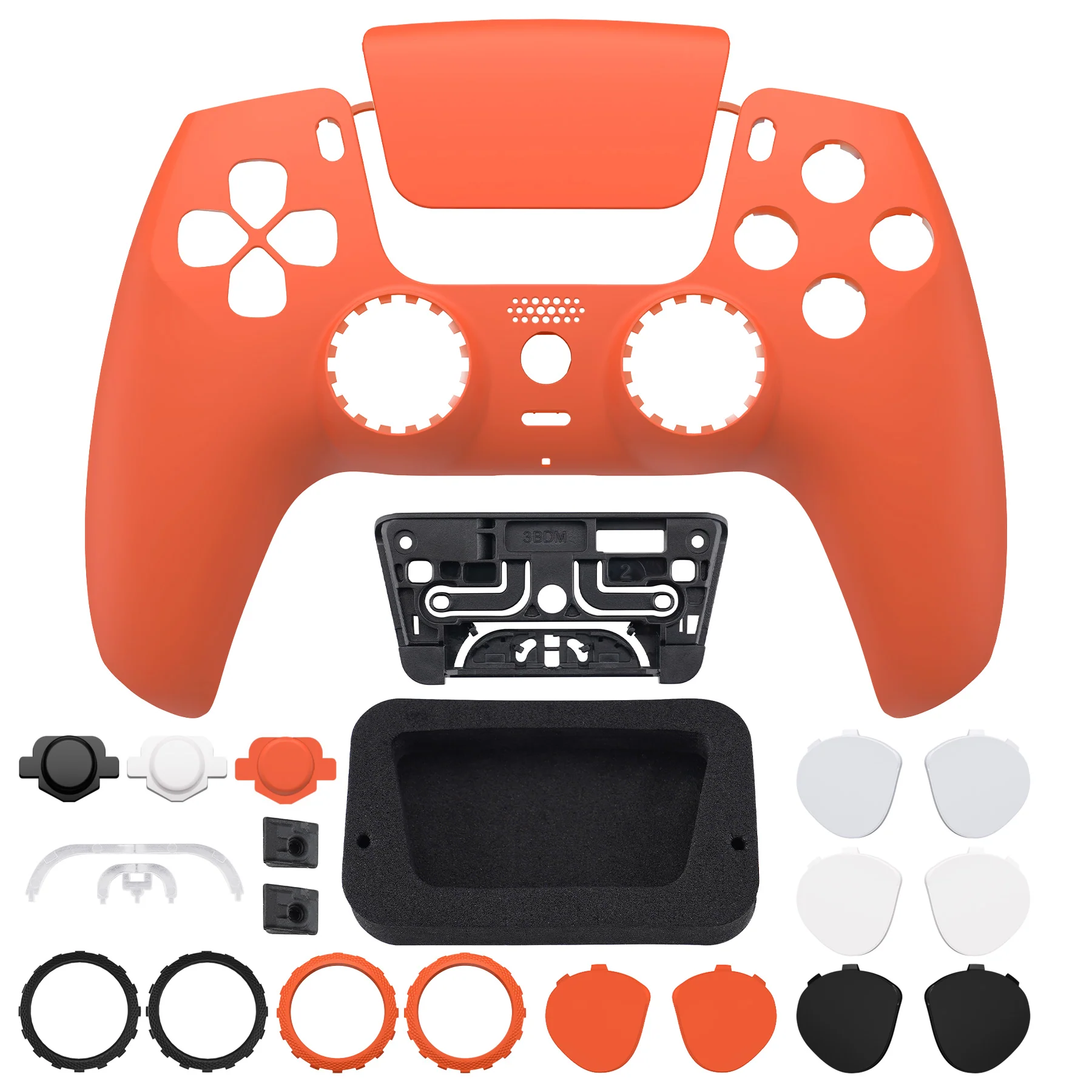 eXtremeRate LUNA Redesigned Replacement Front Shell with Touchpad Compatible with PS5 Controller BDM-010/020/030/040/050 - Orange - Image 4