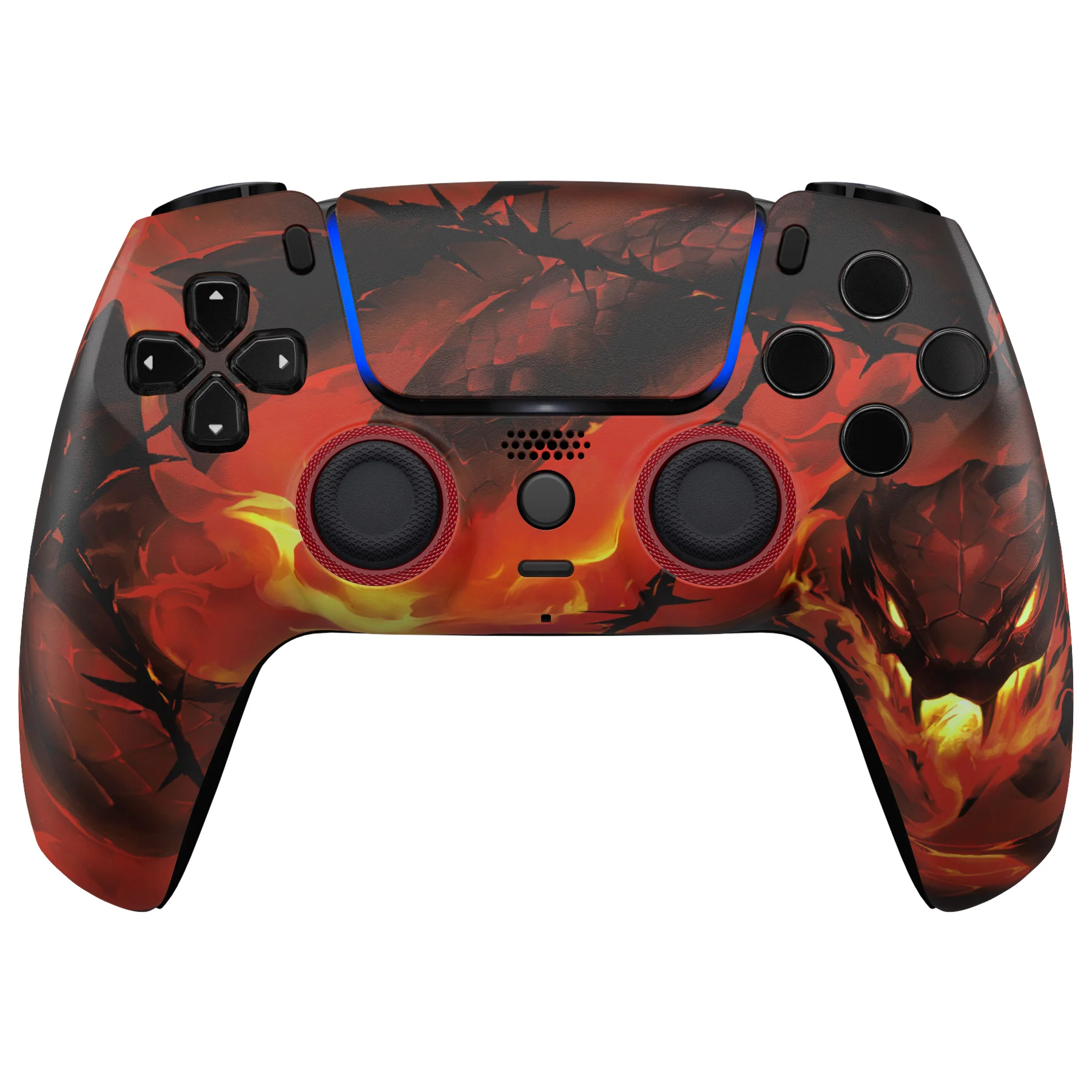 eXtremeRate LUNA Redesigned Replacement Front Shell with Touchpad Compatible with PS5 Controller BDM-010/020/030/040/050/060 - Purgatory Fire Serpent - Image 2