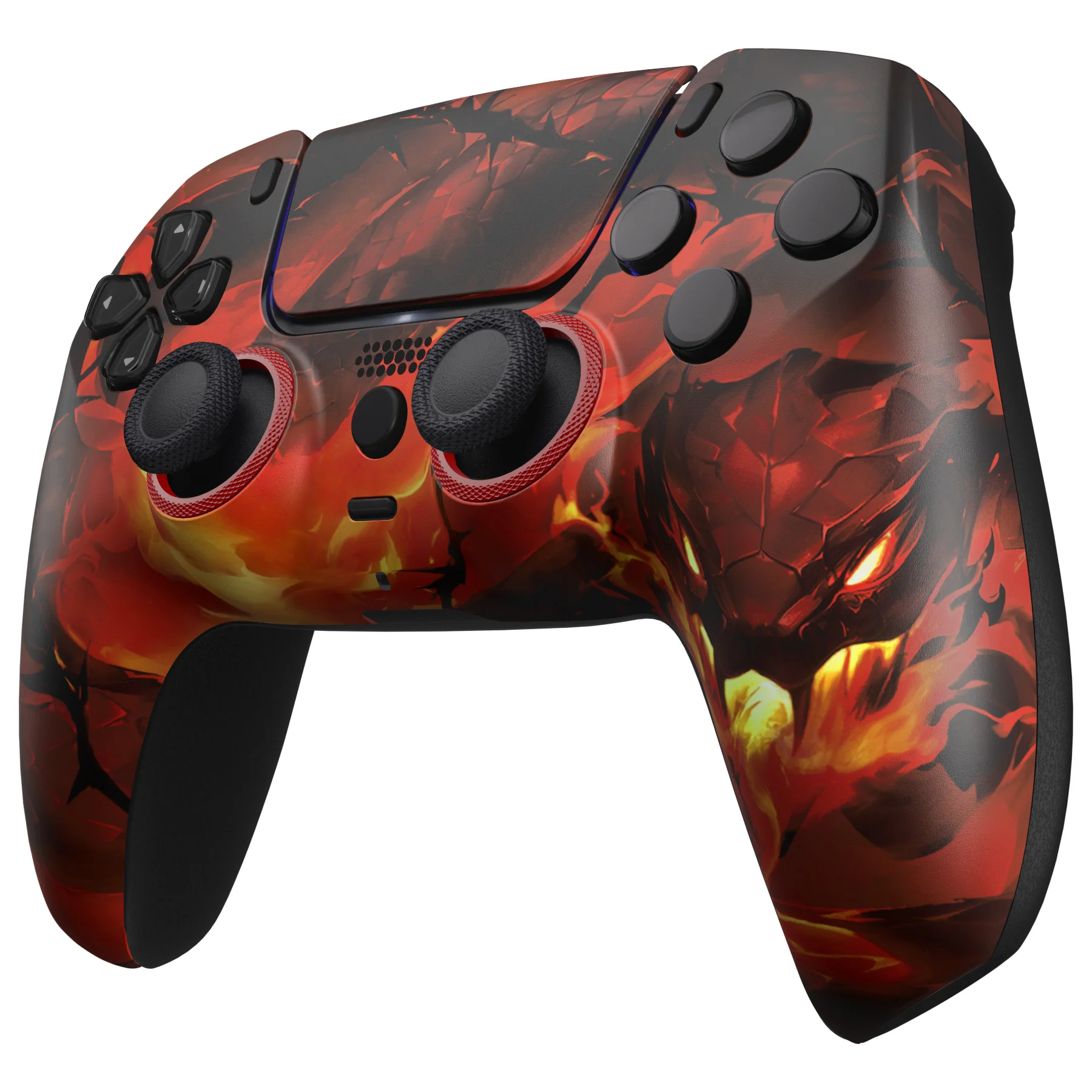 eXtremeRate LUNA Redesigned Replacement Front Shell with Touchpad Compatible with PS5 Controller BDM-010/020/030/040/050/060 - Purgatory Fire Serpent - Image 5