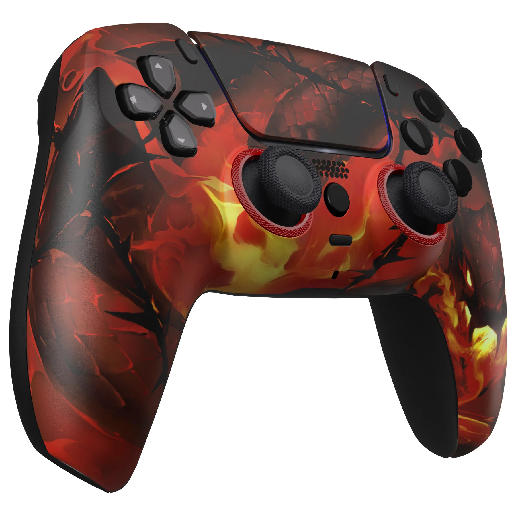 eXtremeRate LUNA Redesigned Replacement Front Shell with Touchpad Compatible with PS5 Controller BDM-010/020/030/040/050/060 - Purgatory Fire Serpent - Image 6