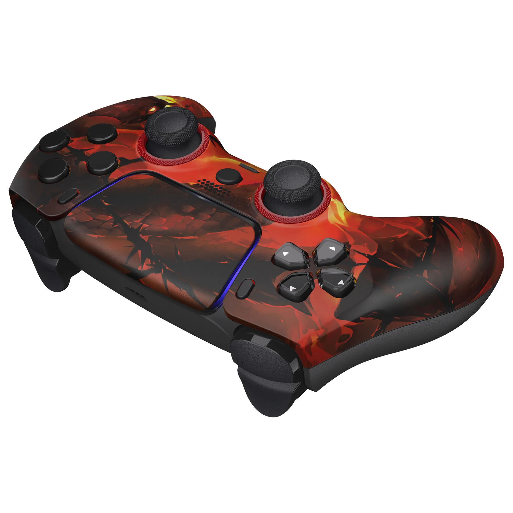 eXtremeRate LUNA Redesigned Replacement Front Shell with Touchpad Compatible with PS5 Controller BDM-010/020/030/040/050/060 - Purgatory Fire Serpent - Image 7