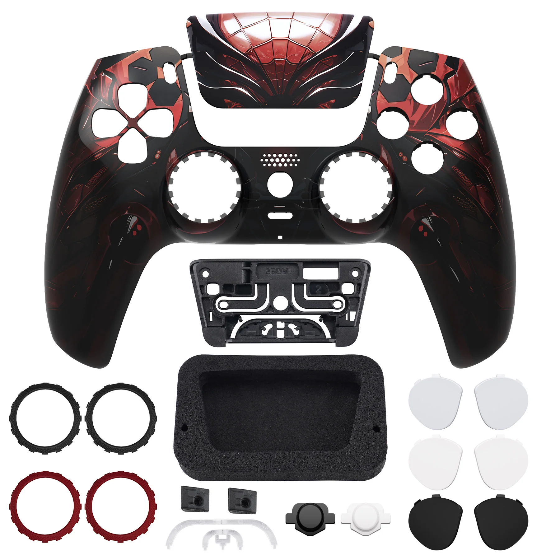 eXtremeRate LUNA Redesigned Replacement Front Shell with Touchpad Compatible with PS5 Controller BDM-010/020/030/040/050 - Spider Armor - Image 4