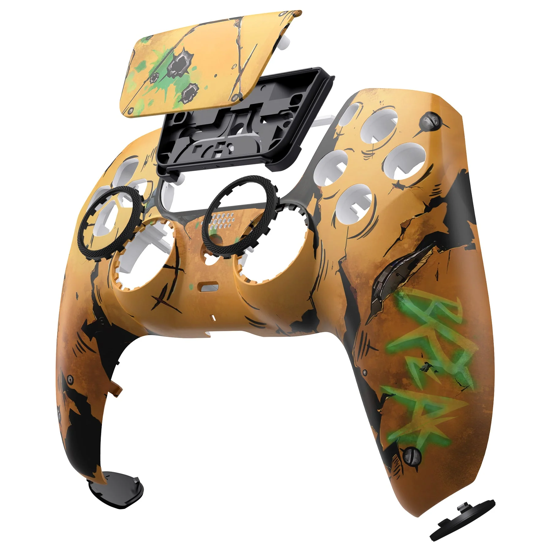eXtremeRate LUNA Redesigned Replacement Front Shell with Touchpad Compatible with PS5 Controller BDM-010/020/030/040/050 - Waste Land - Image 11