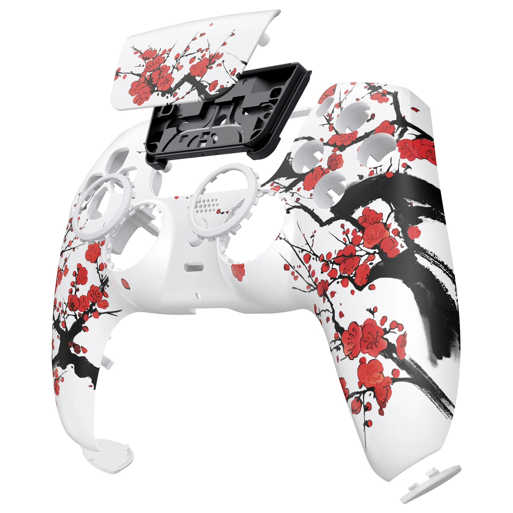 eXtremeRate LUNA Redesigned Replacement Front Shell with Touchpad Compatible with PS5 Controller BDM-010/020/030/040/050 - Winter Blossom - Image 11