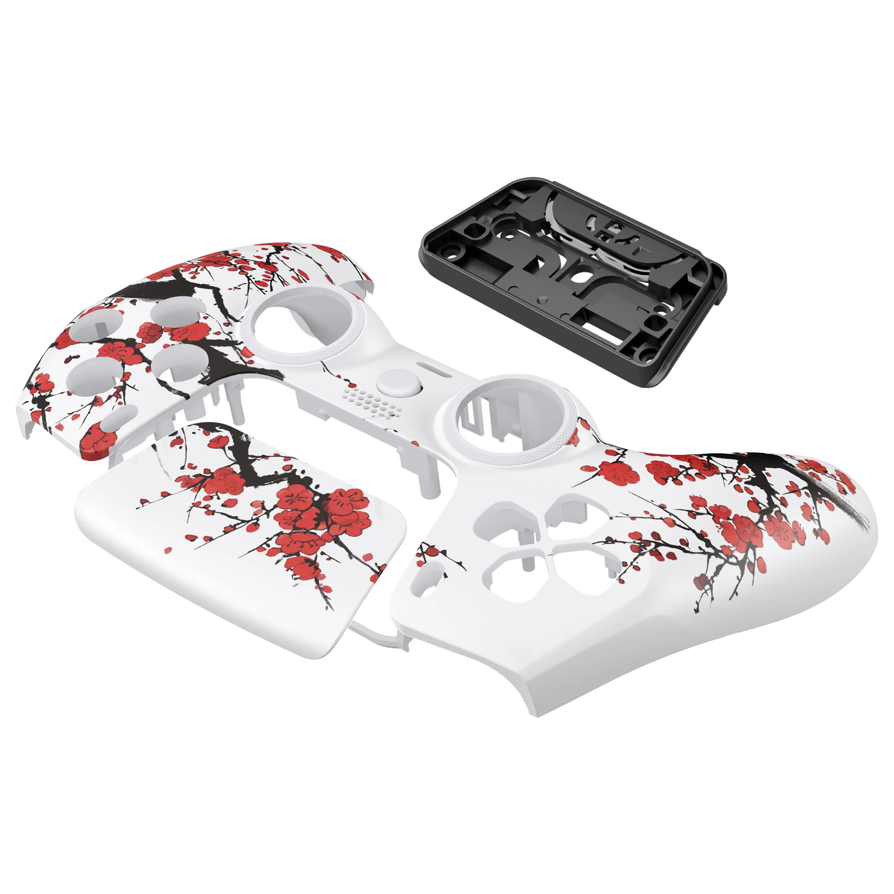 eXtremeRate LUNA Redesigned Replacement Front Shell with Touchpad Compatible with PS5 Controller BDM-010/020/030/040/050 - Winter Blossom - Image 12